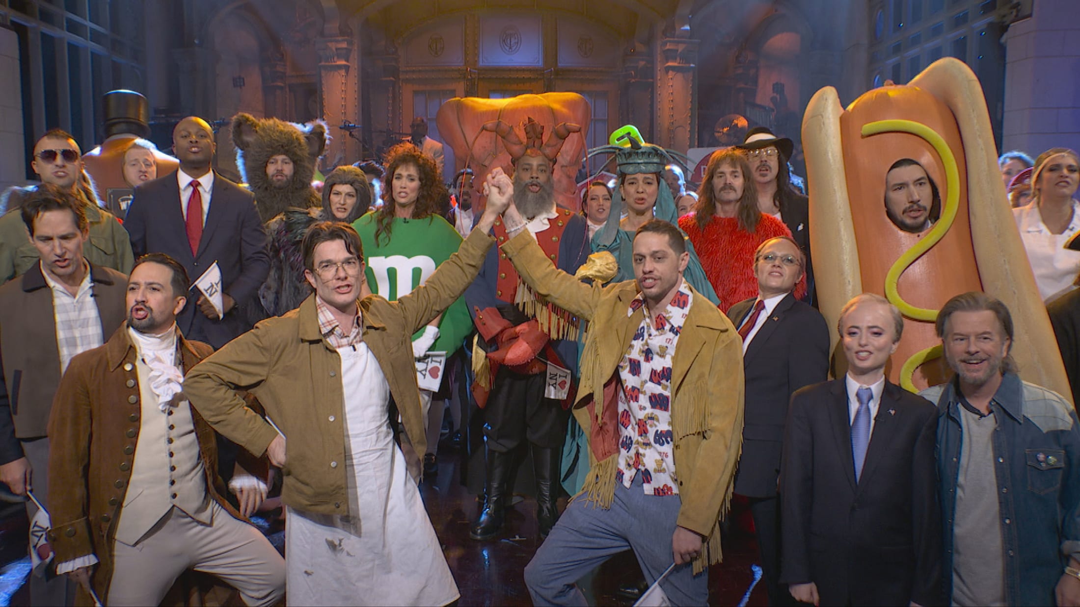 John Mulaney leads a musical number on SLN50.