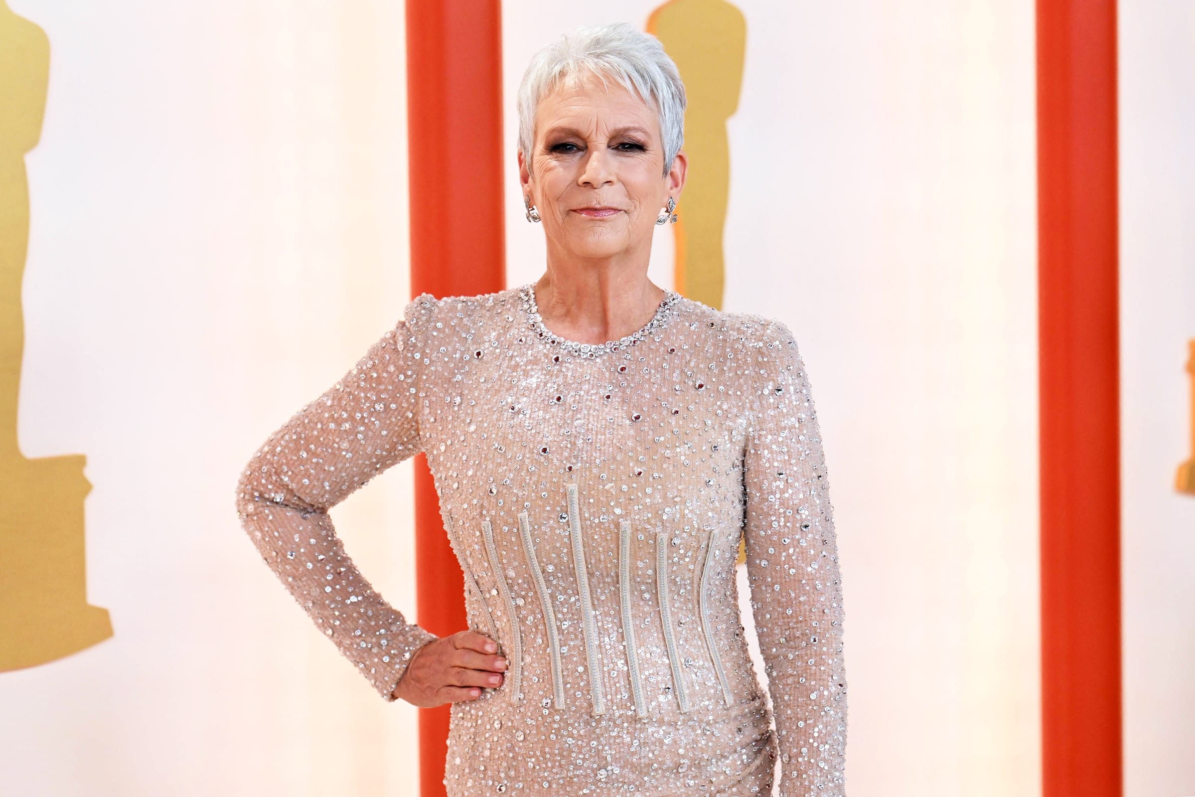 Jamie Lee Curtis attends the Academy Awards in Hollywood, Calif.