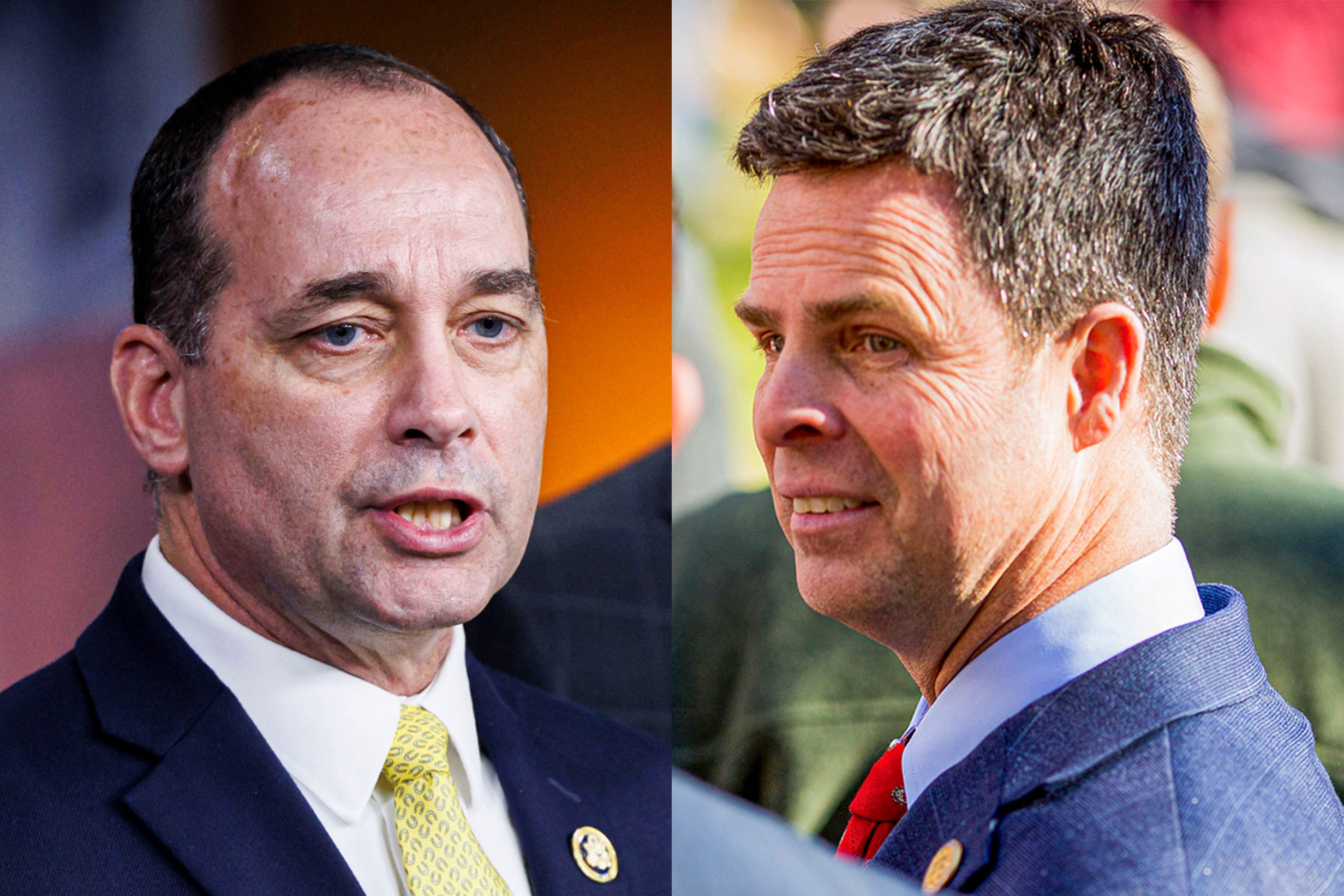 A split composite of Rep. Bob Good, R-Va., and state Sen. John McGuire.