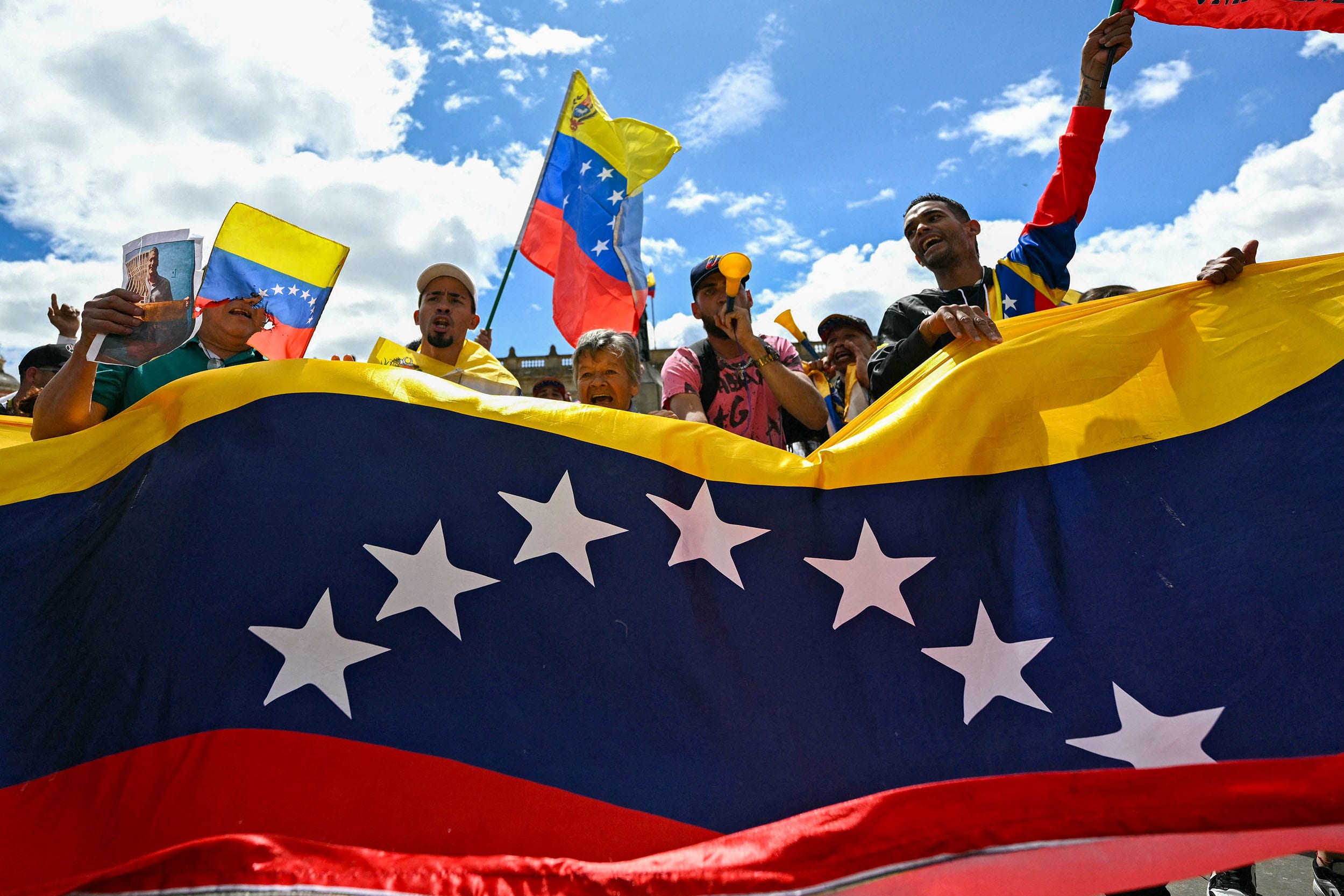 People celebrate on the streets.