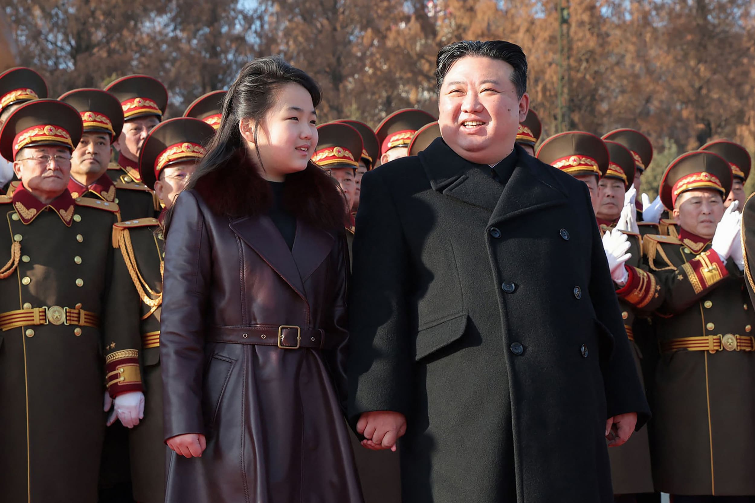 North Korean leader Kim Jong Un and his daughter Ju Ae