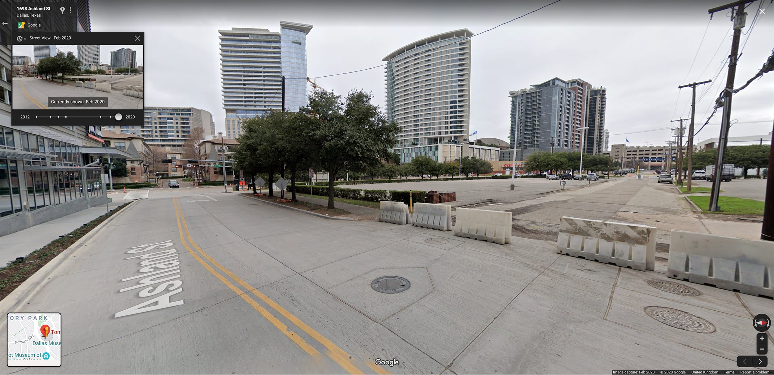 Bricks at a Dallas parking lot