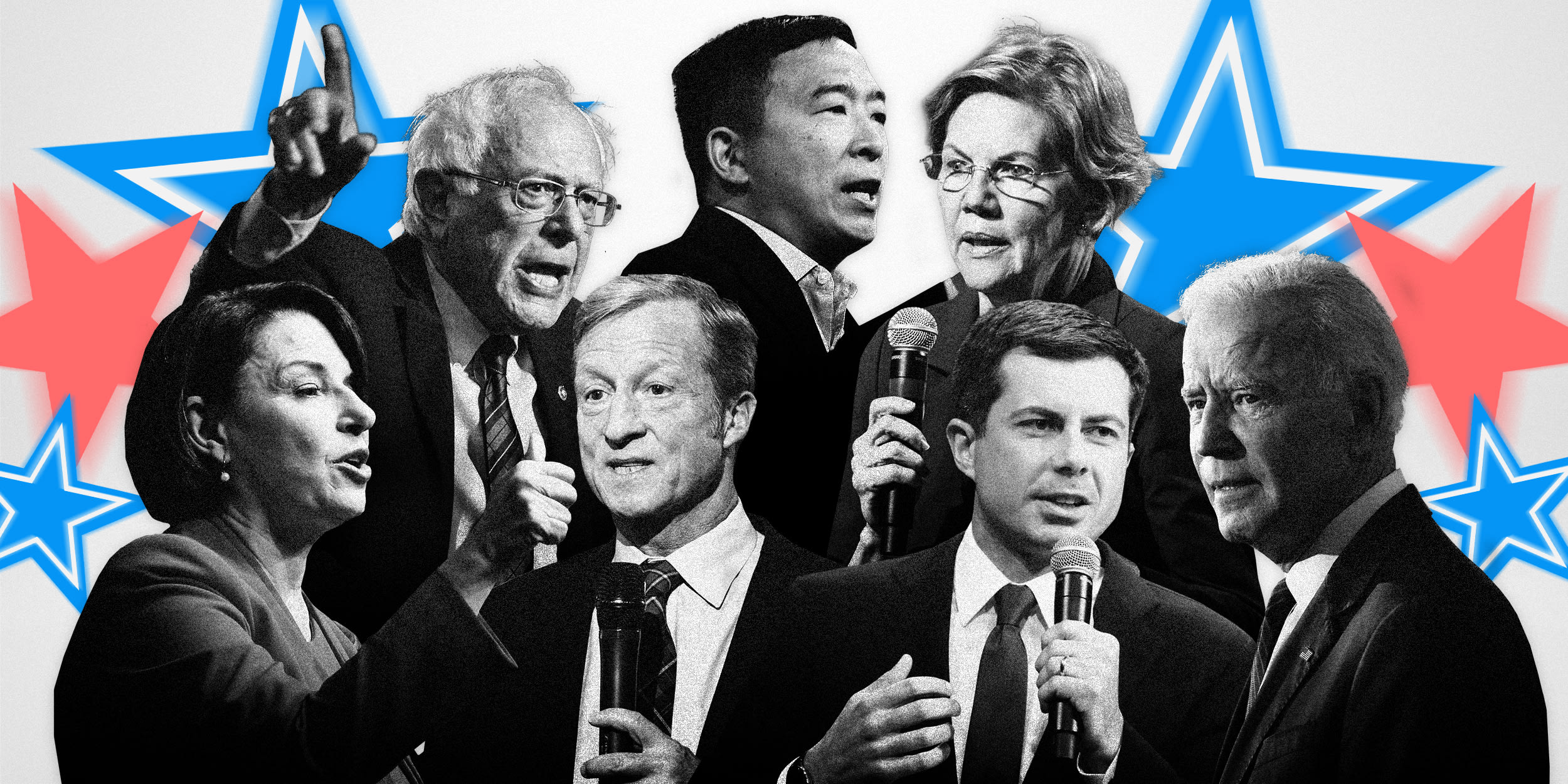 Image: Seven Democratic presidential candidates will take the stage in a debate sponsored by PBS Newshour and Politico in Los Angeles on Thursday night.