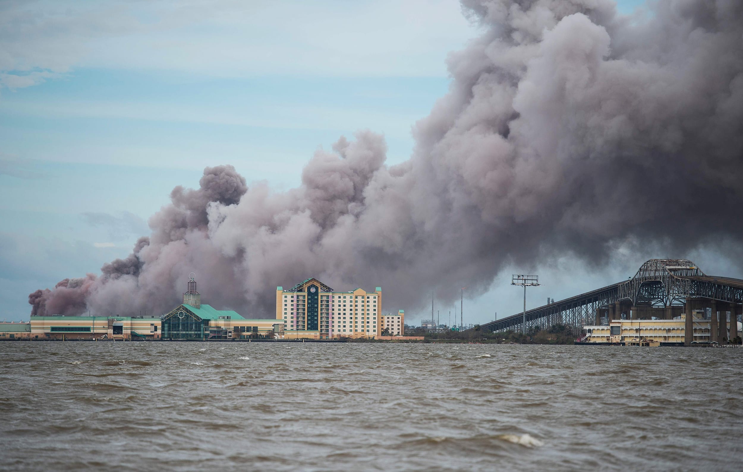 Image: Smoke rises from BioLab, a burning chemical manufacturing plant in Westlake, La., on Aug. 27, 2020.