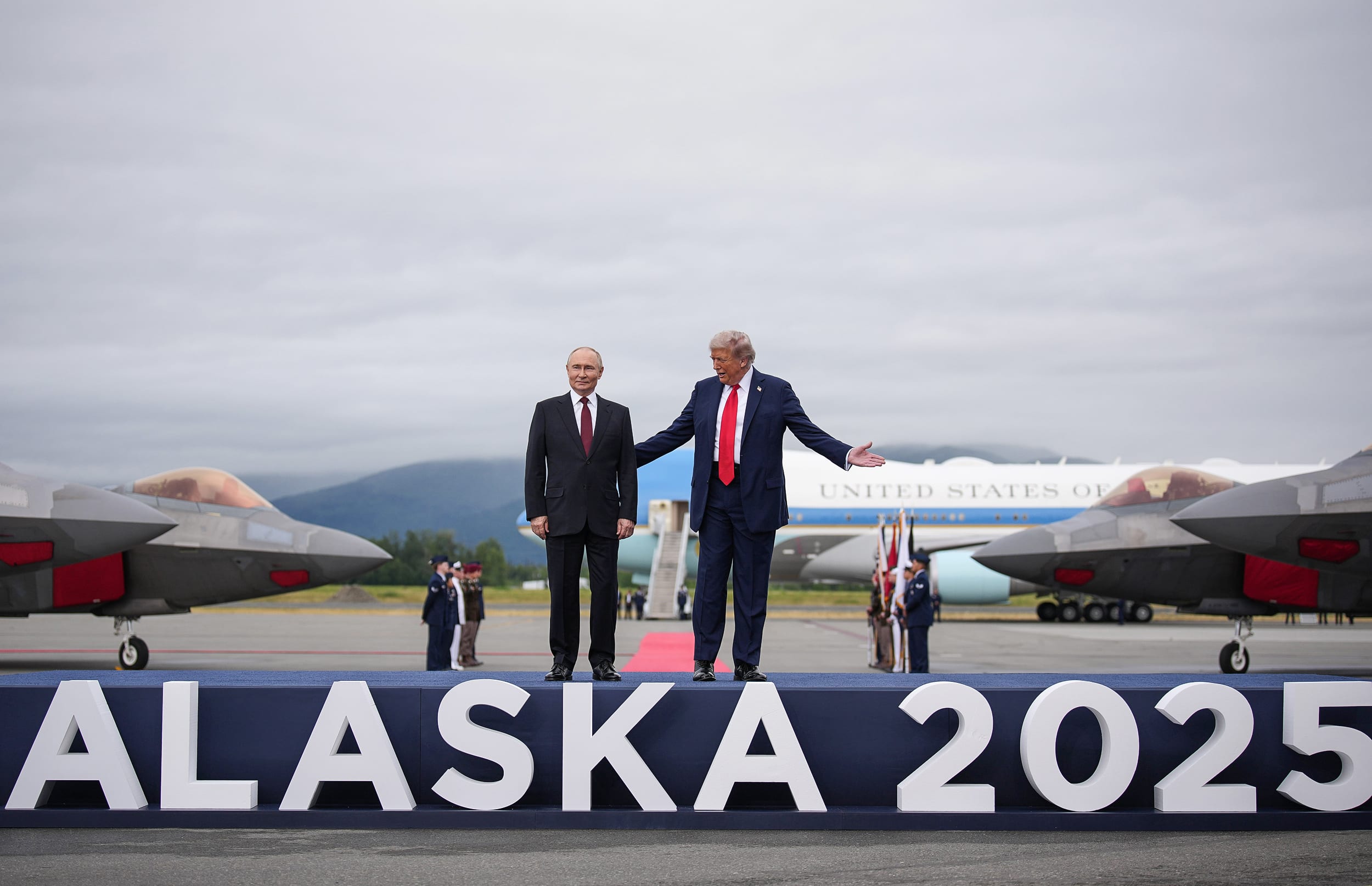 Image: U.S. President Trump And Russian President Putin Meet On War In Ukraine At U.S. Air Base In Alaska