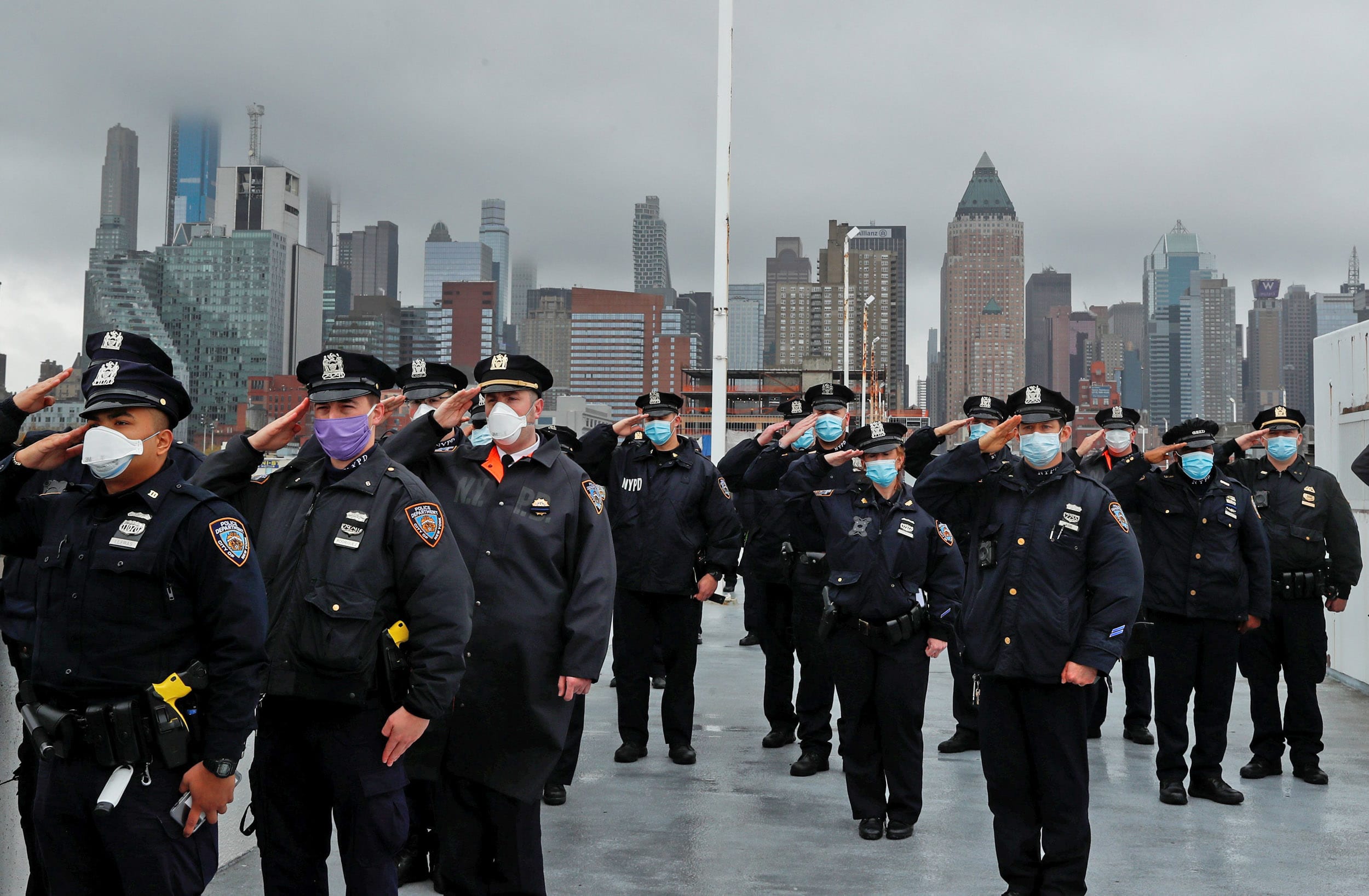 Image: Hospital ship USNS Comfort departs Manhattan during the outbreak of the coronavirus (COVID-19) in New York
