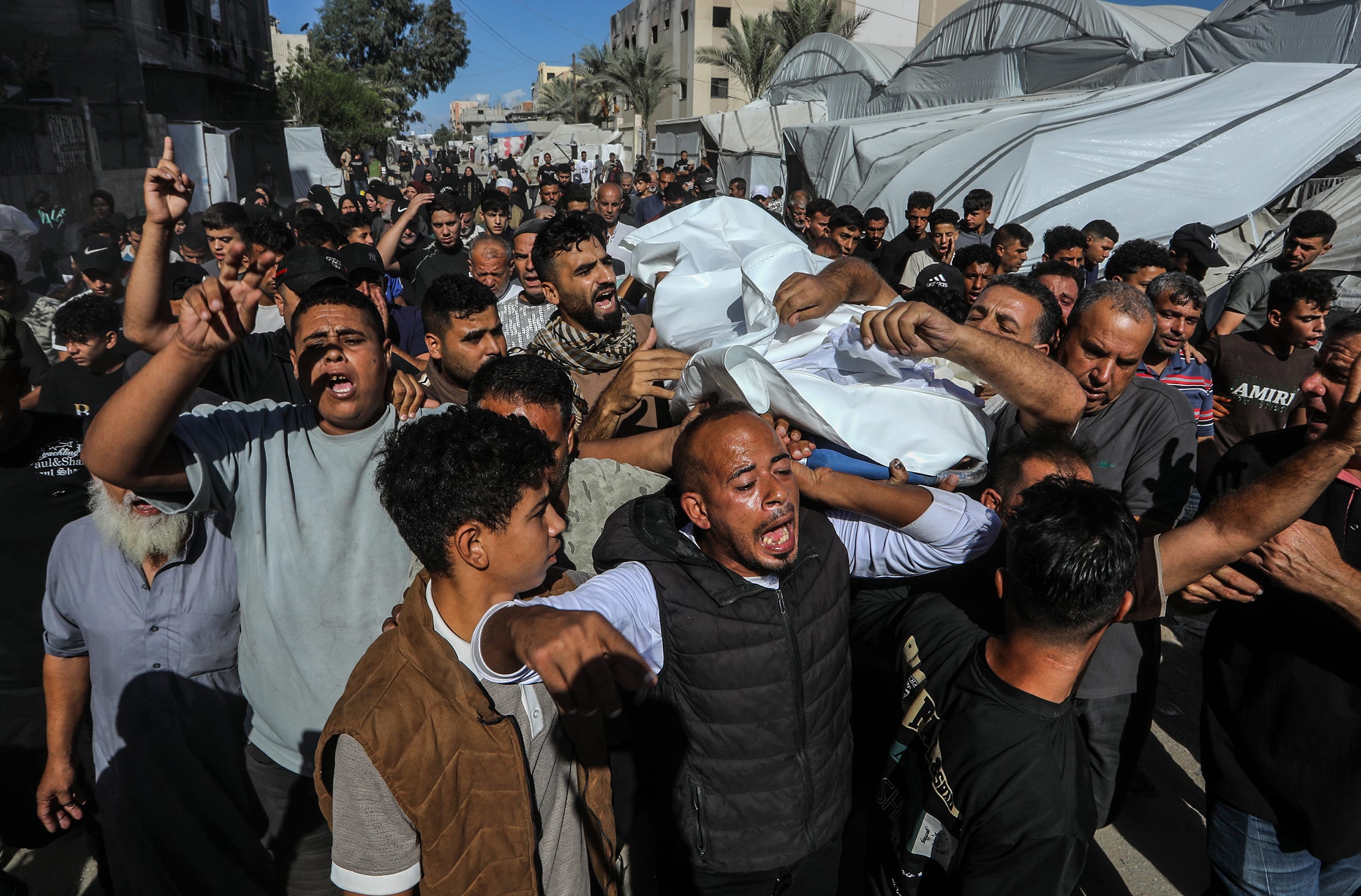 Funeral for 16-year-old Palestinian boy killed by Israeli fire in Khan Yunis