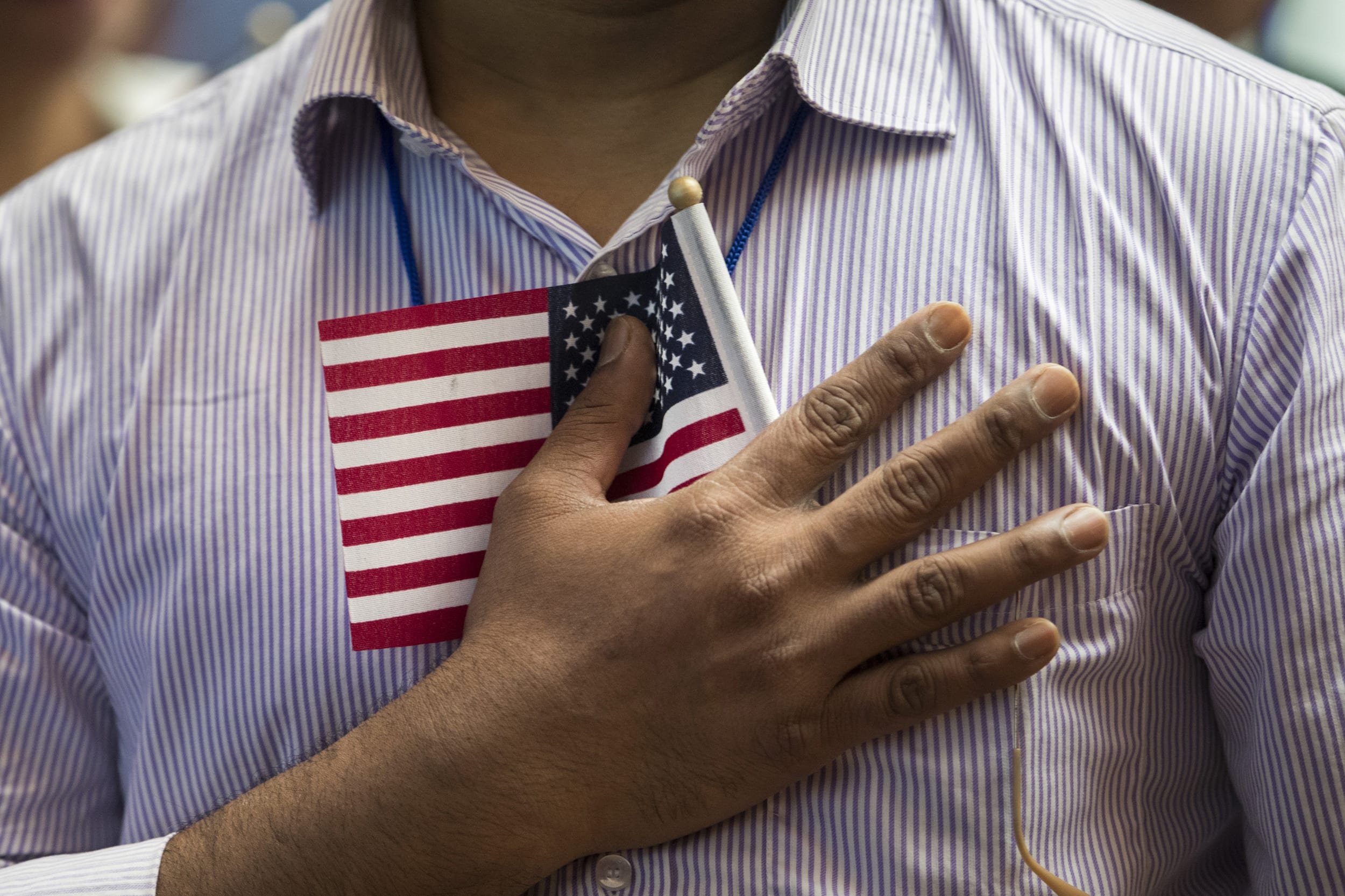 Image: Immigrants From Over 50 Countries Become U.S. Citizens At The New York Public Library