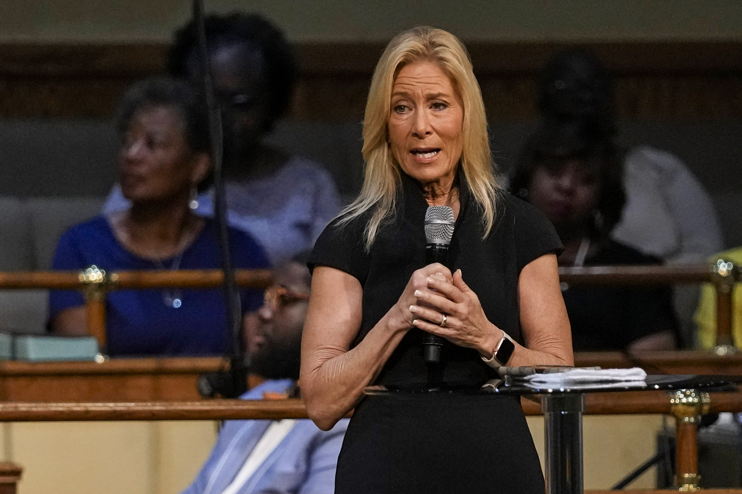 Jacksonville Mayor Donna Deegan during a prayer service at St. Paul A.M.E. Church in Jacksonville, Fla., on Aug. 27, 2023.