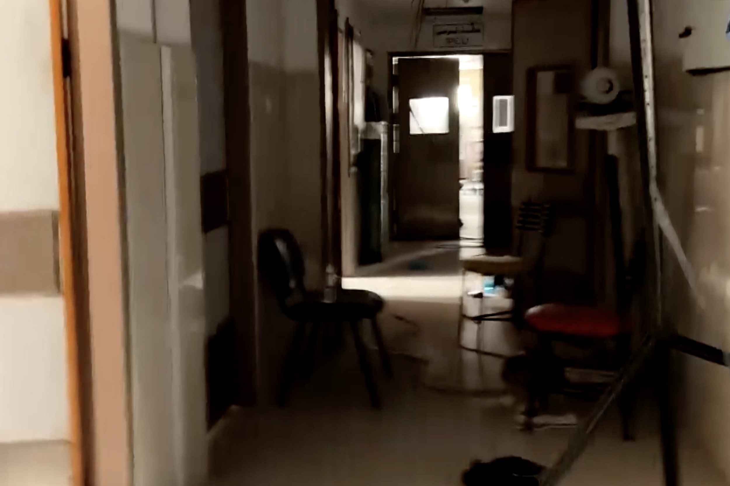 An hallway into the pediatric ICU at the Al Nasr Children's Hospital.