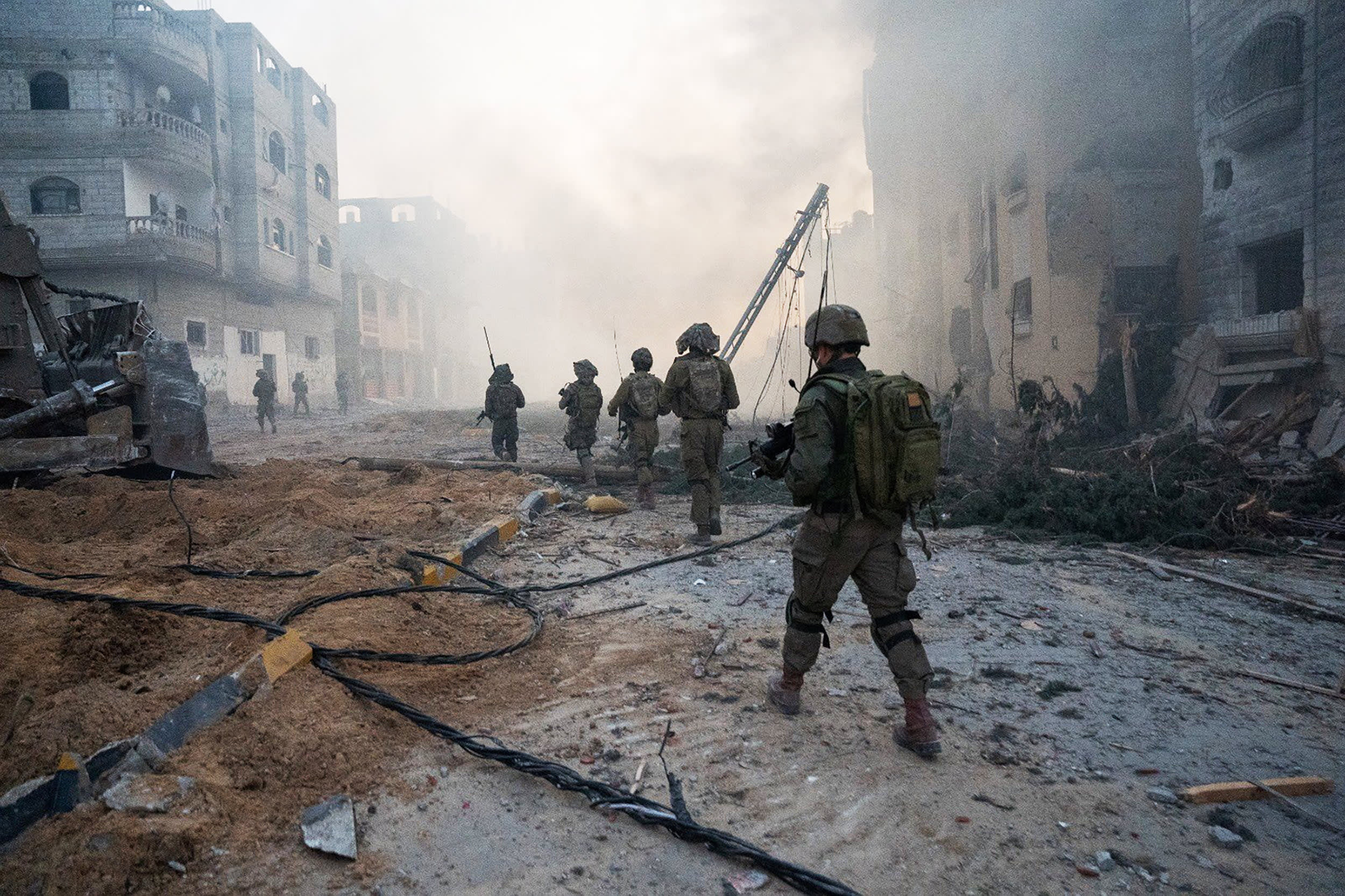 Israeli soldiers operate in the Gaza Strip