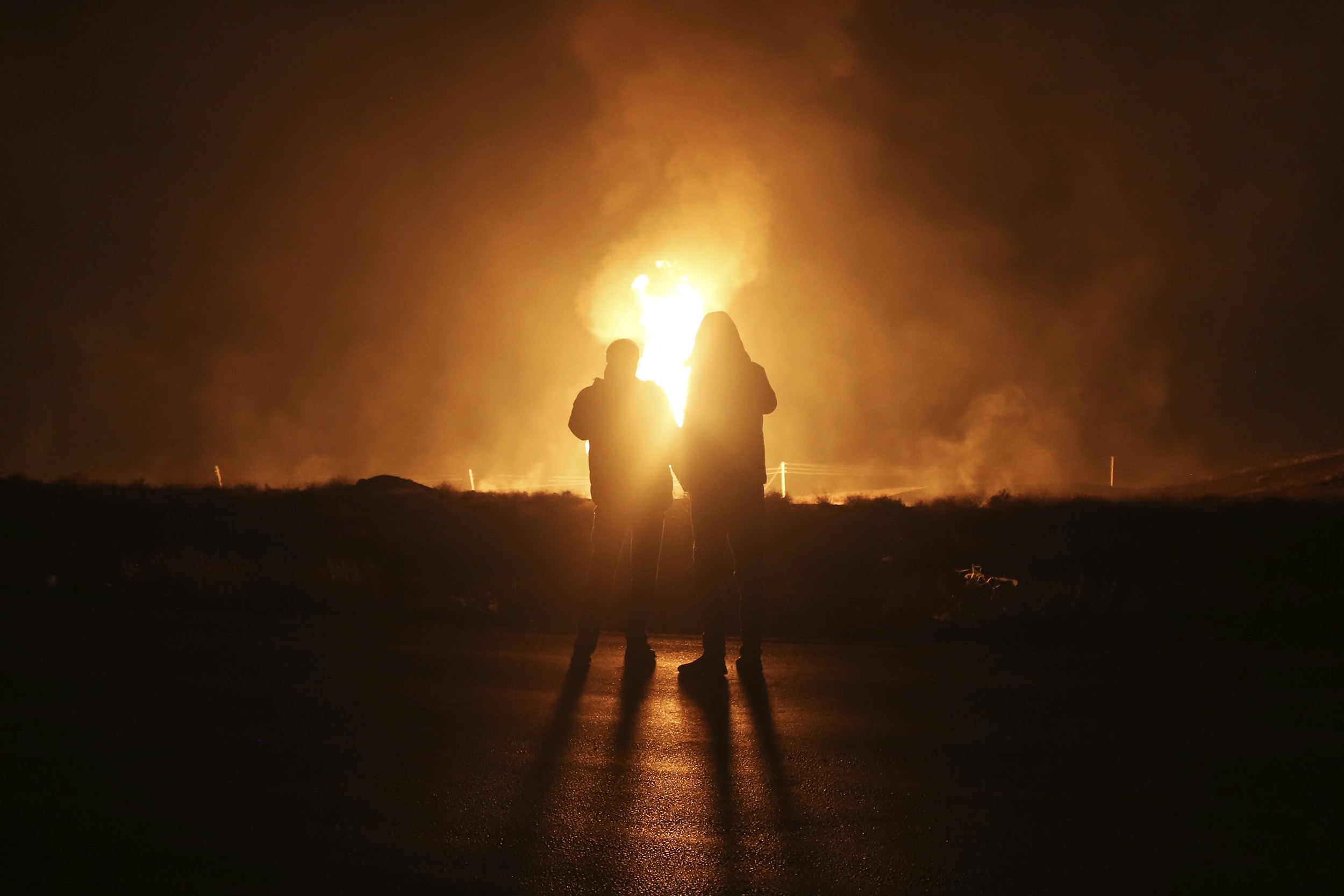 Explosions struck a natural gas pipeline in Iran early Wednesday, with an official blaming the blasts on a "sabotage and terrorist action" in the country as tensions remain high in the Middle East amid Israel's war on Hamas in the Gaza Strip.