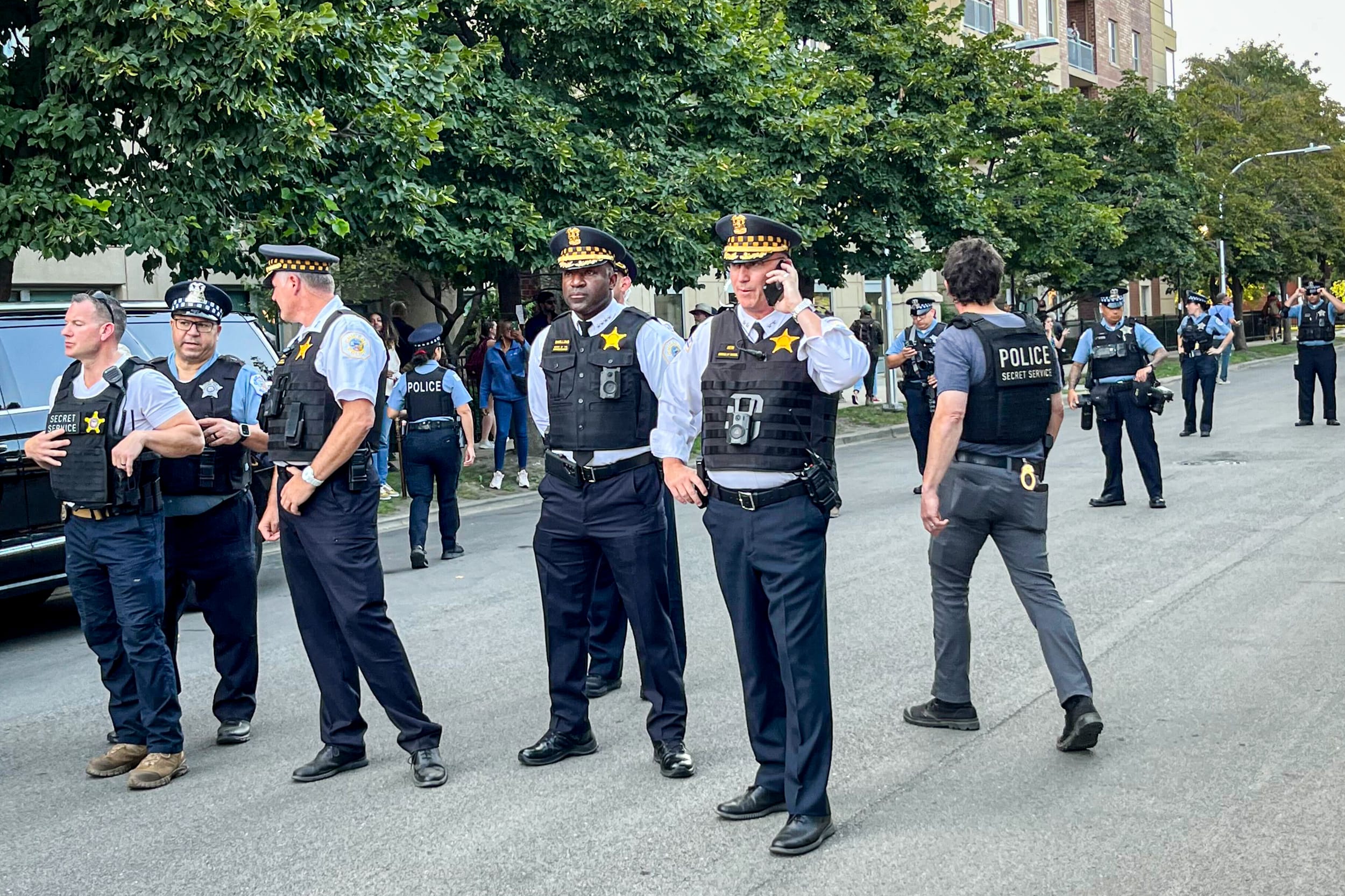 Police presence in Chicago.