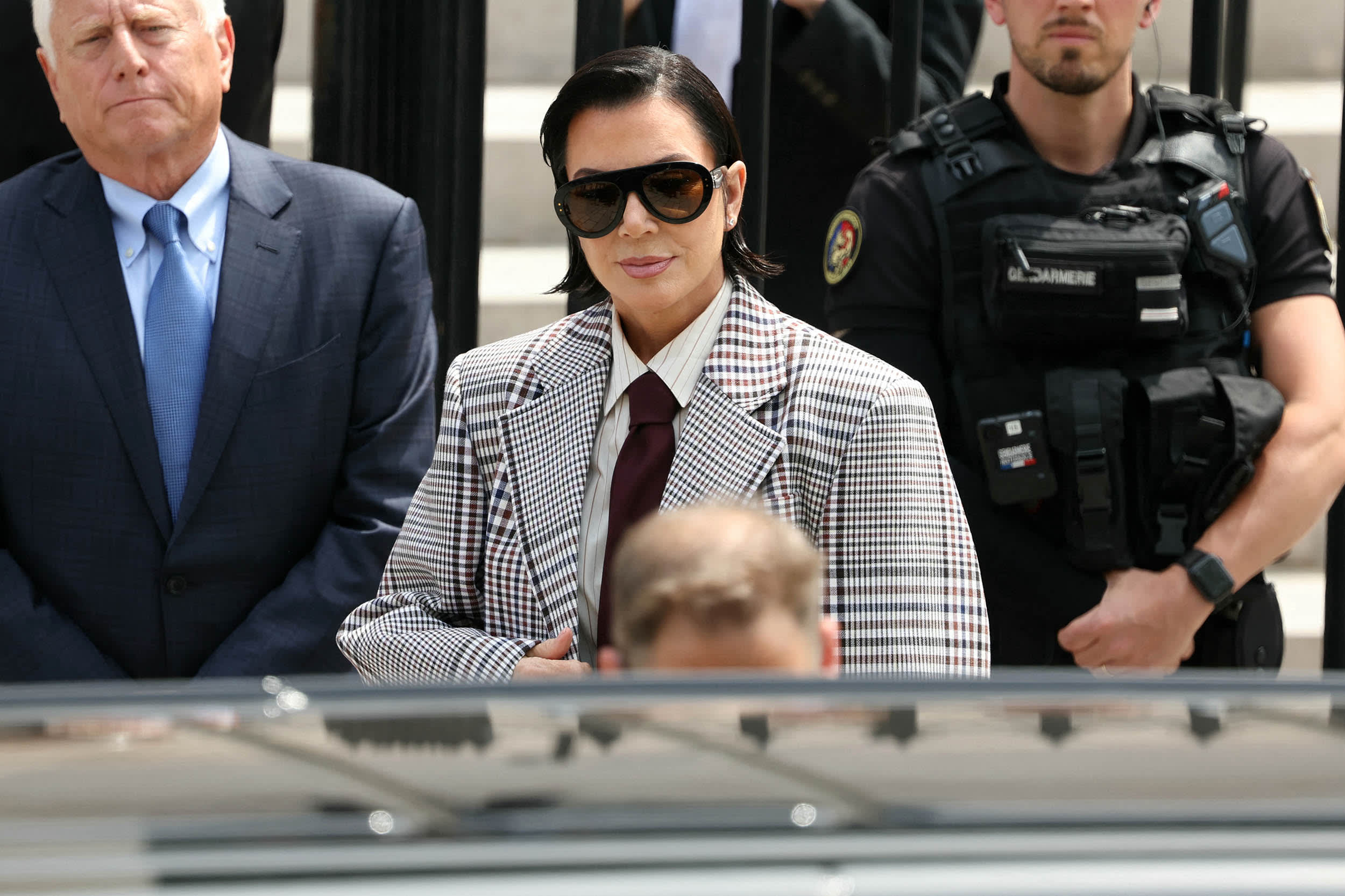 Kris Jenner, mother of plaintiff Kim Kardashian arrives at the Assize Court