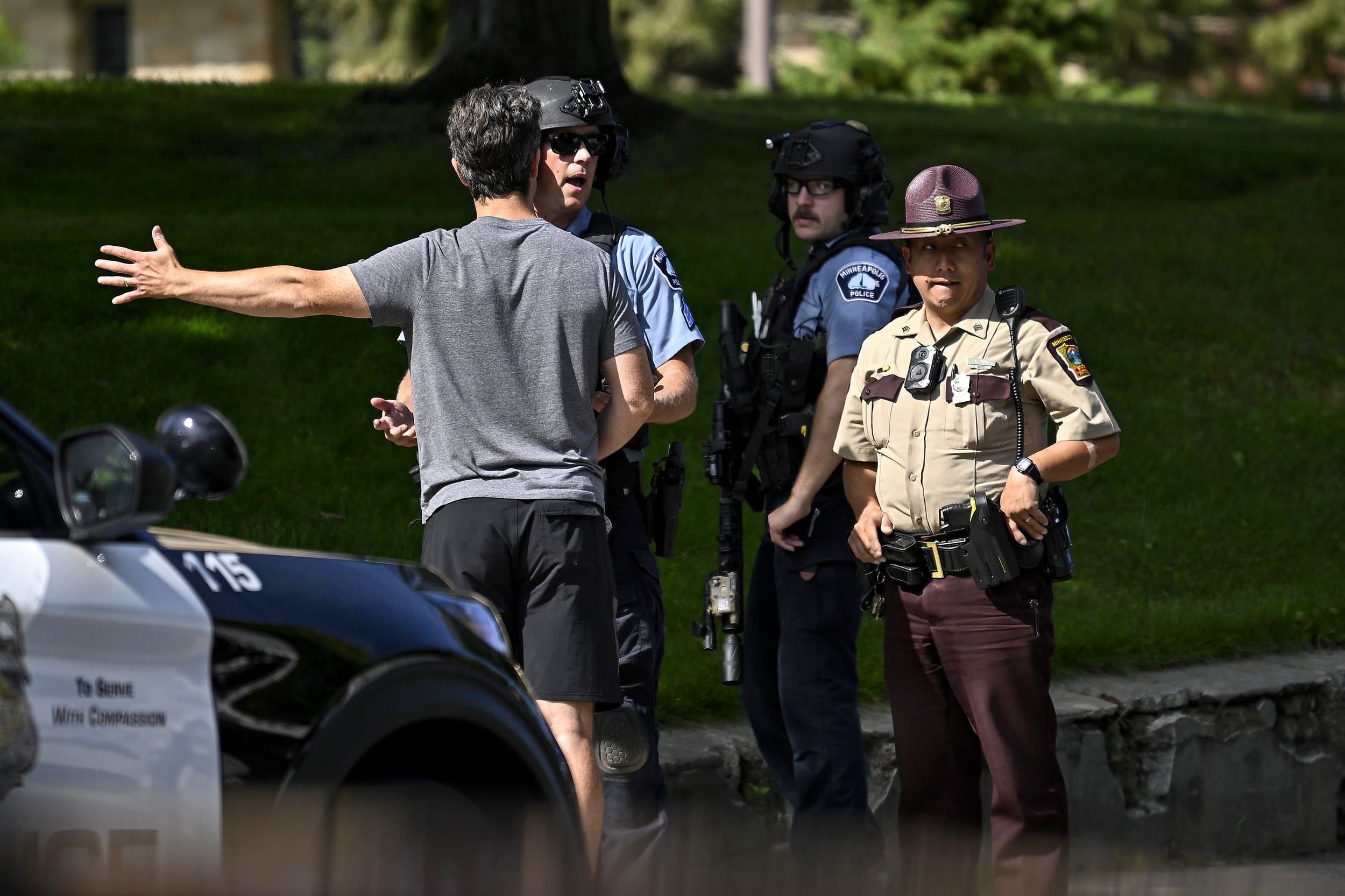 Law enforcement at the scene.