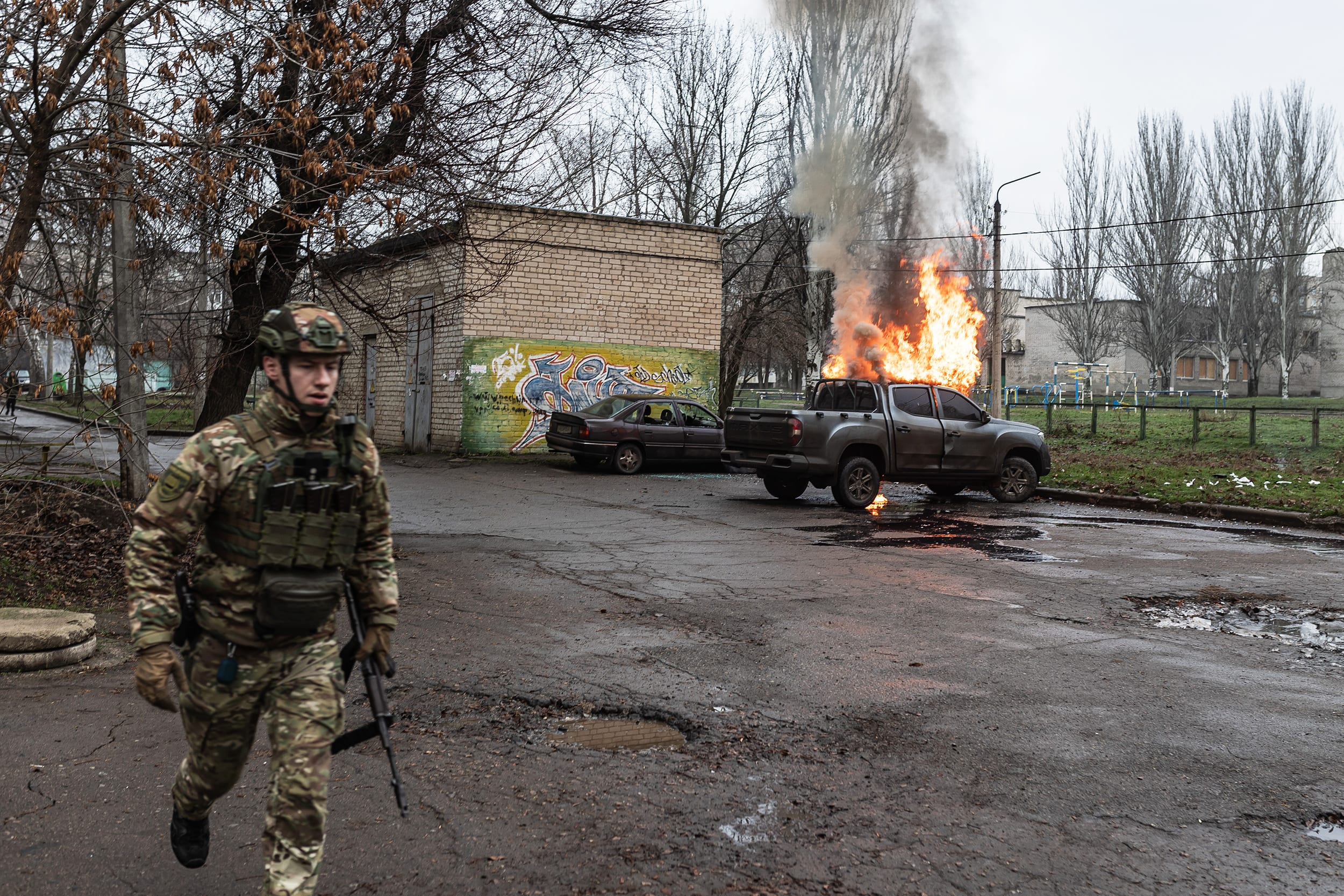 Russian FPV drone attacks hit Druzhkivka