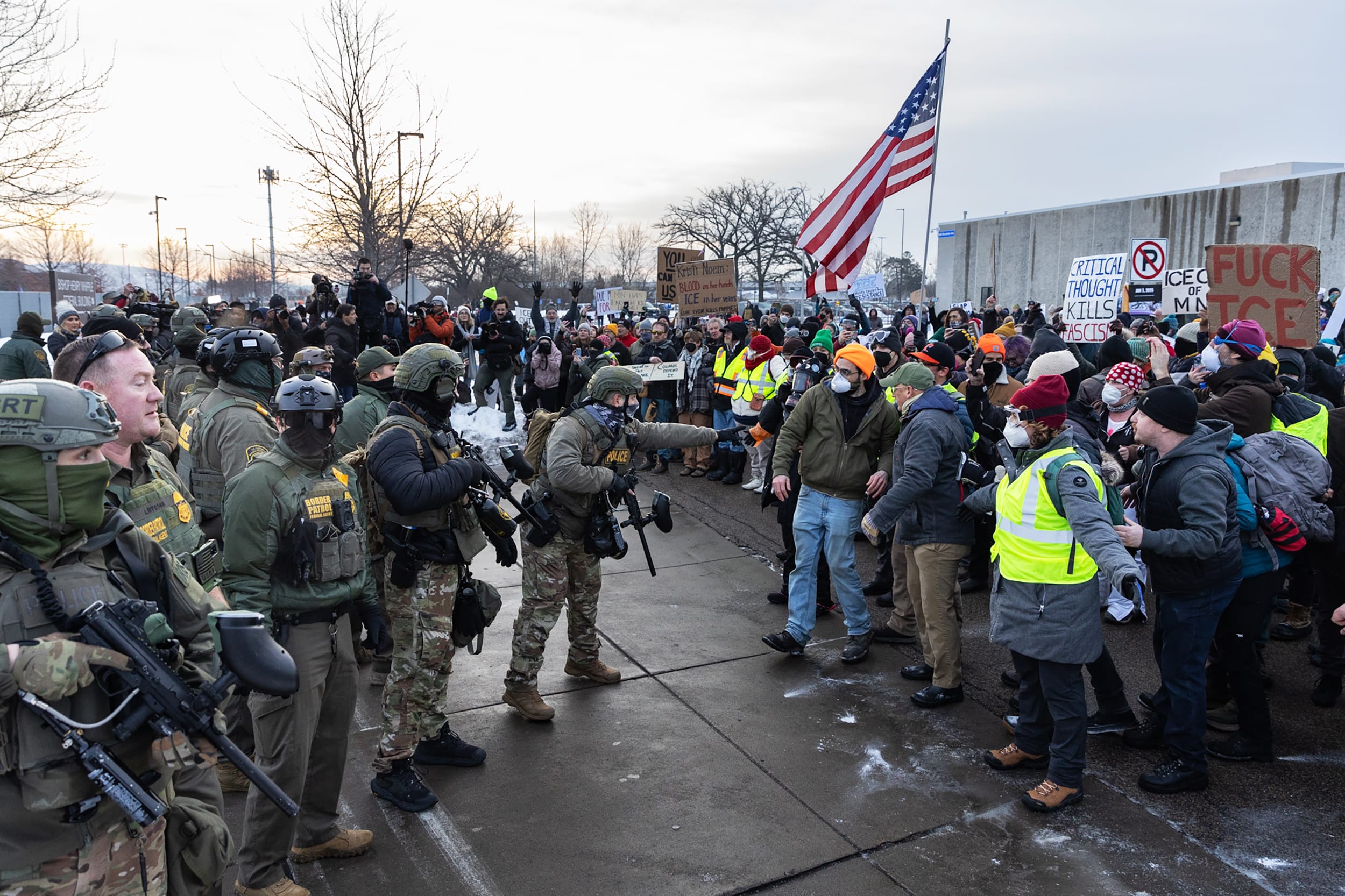 Clashes erupt outside ICE facility in Minneapolis