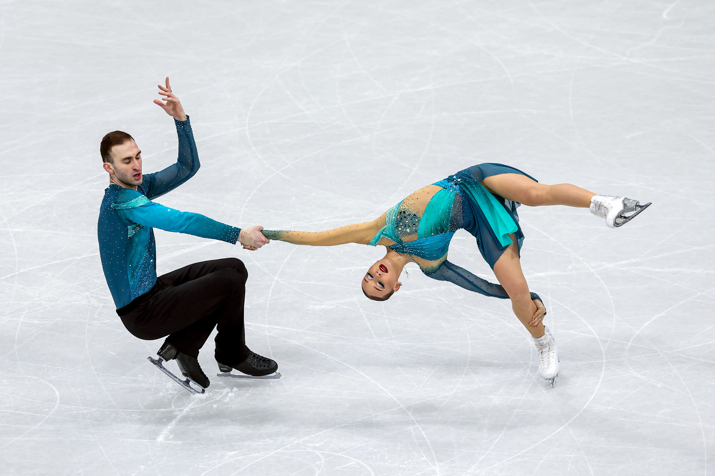 Anastasiia Metelkina and partner Luka Berulava.