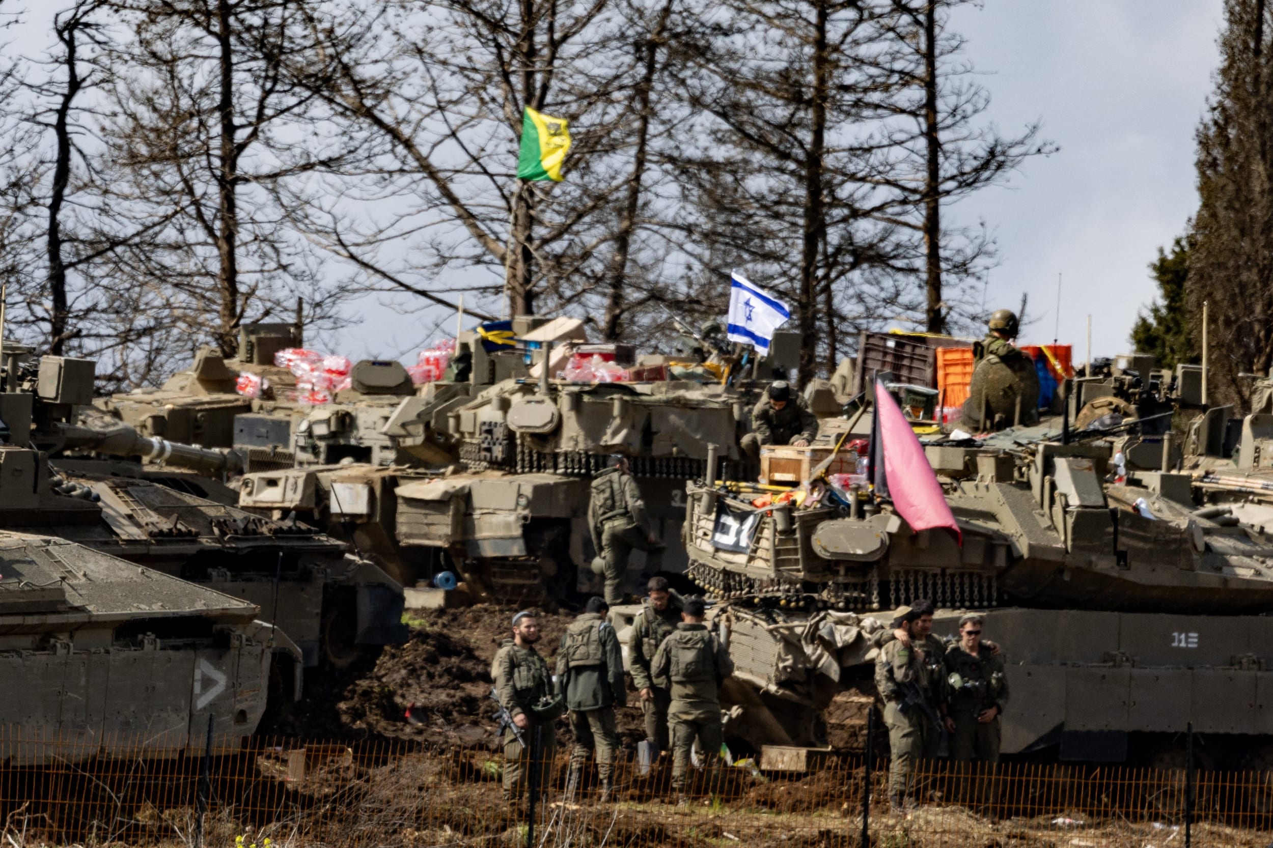 Israeli army soldiers in northern Israel near the border with Lebanon on March 16, 2026.