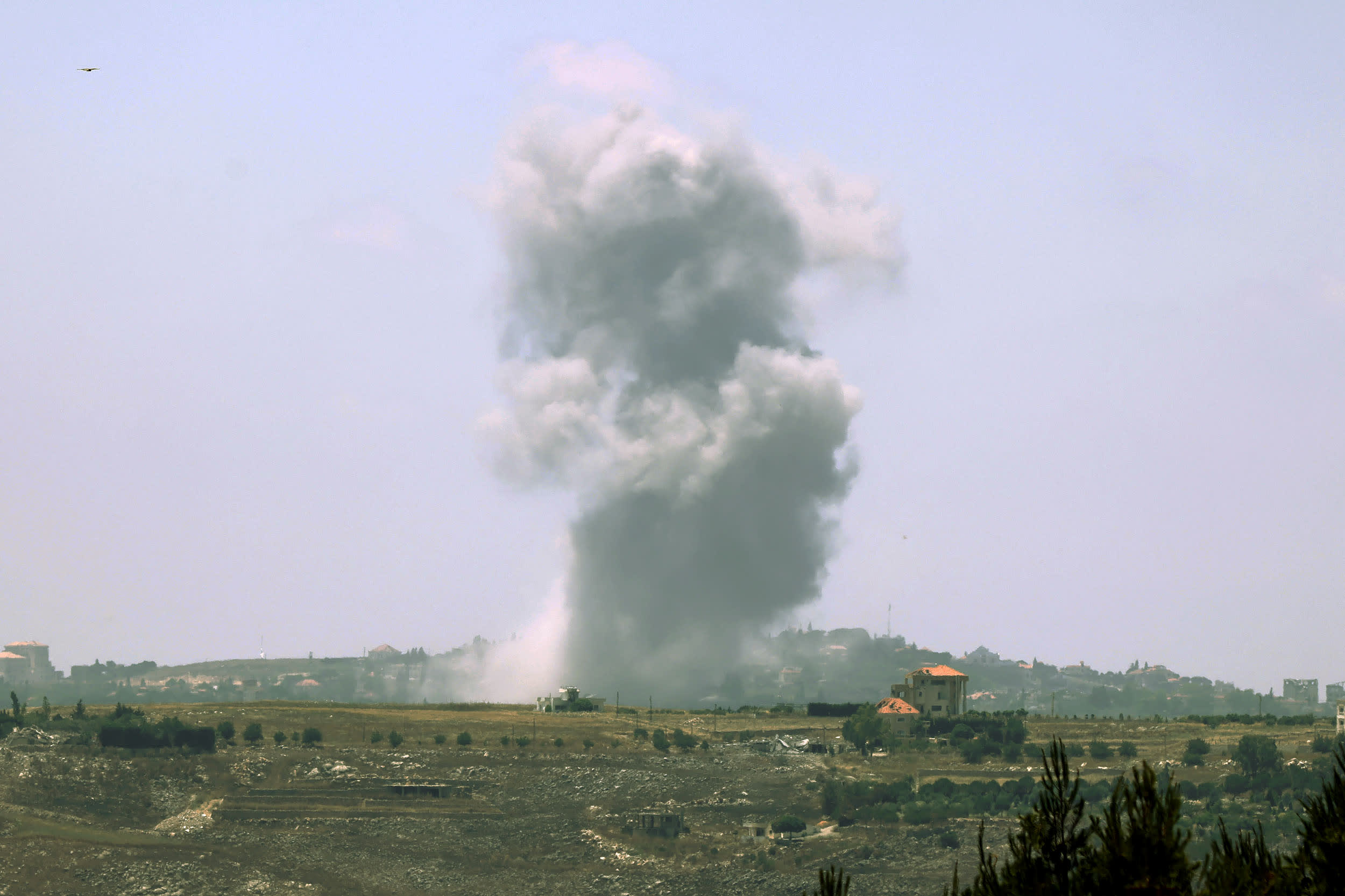 Smoke rises from the site of an Israeli airstrike that targeted the village of Choukine, Lebanon, on June 11, 2026.