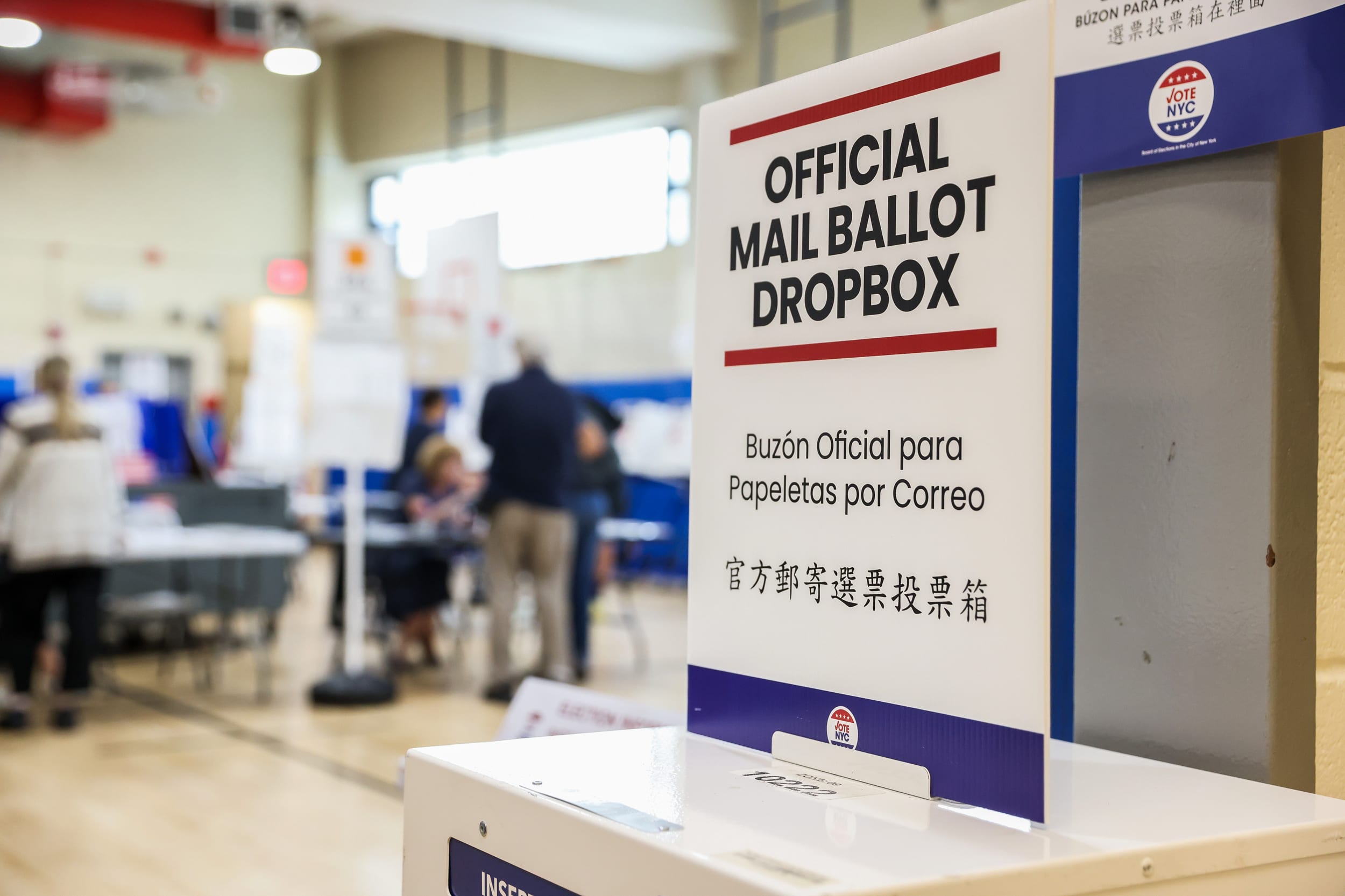 An official mail ballot drop box.