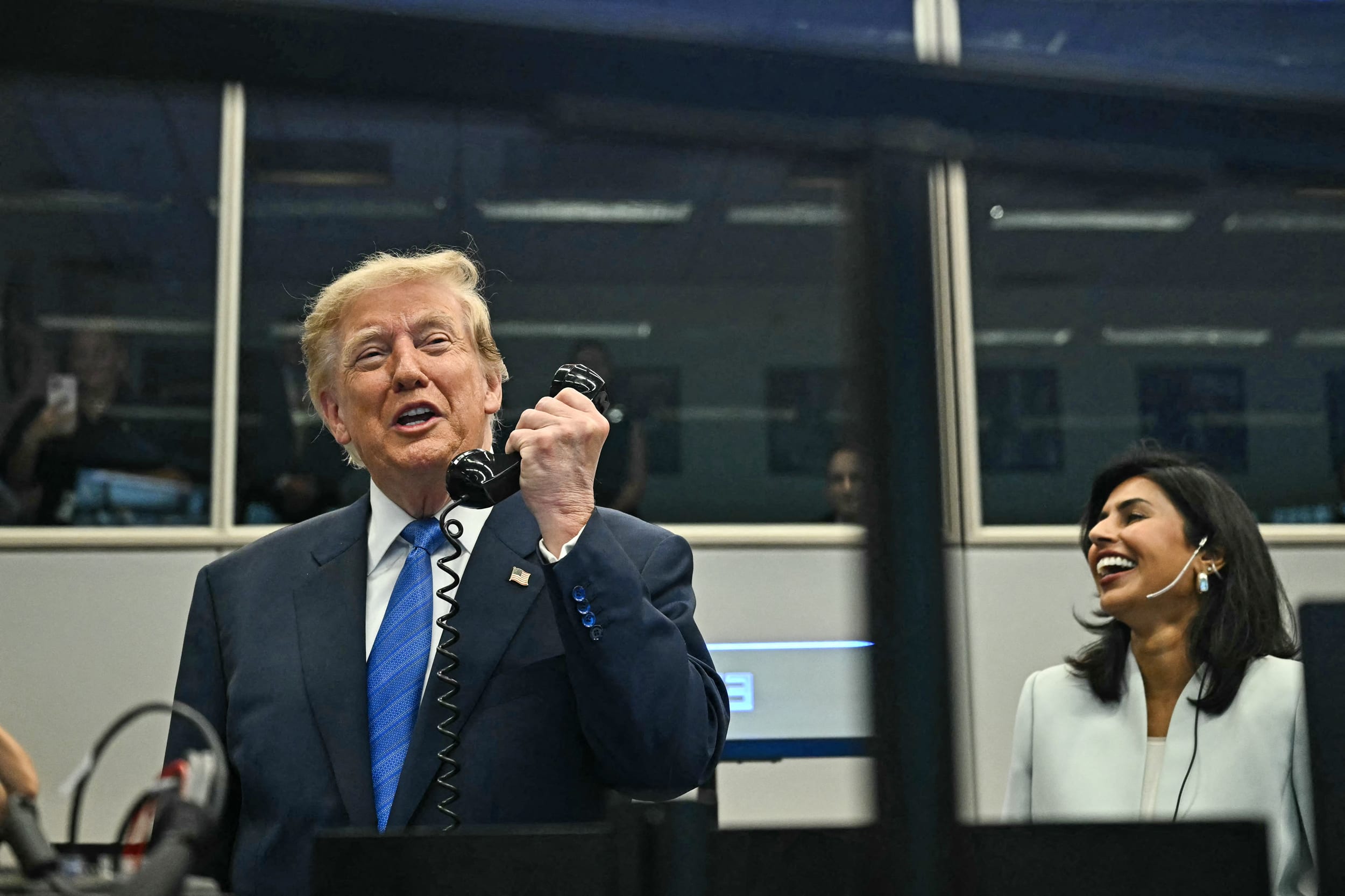 Trump talks on the phone with ISS crew members.