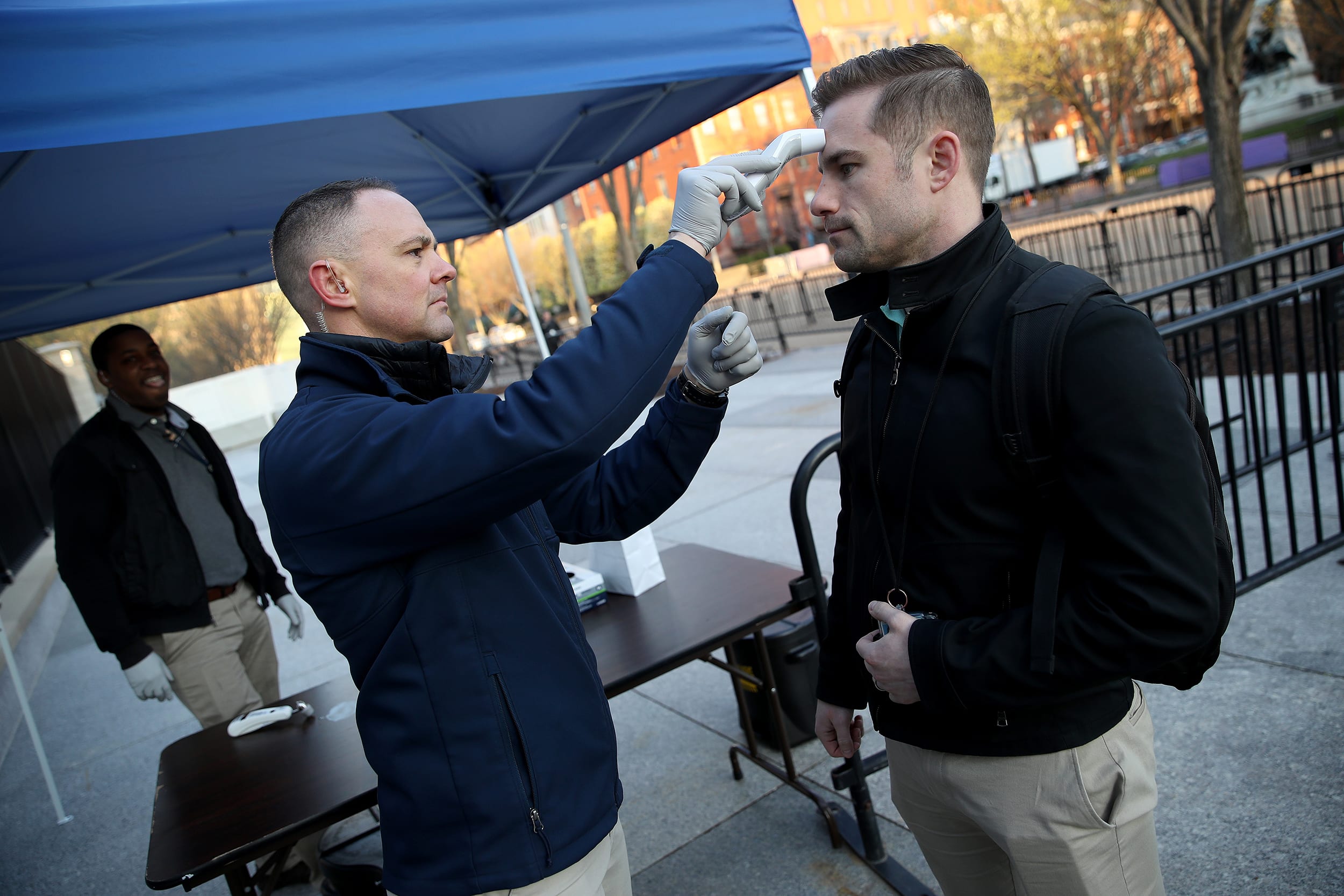 White House Continues To Check Temperatures Of Press Members In Response To Coronavirus Spread