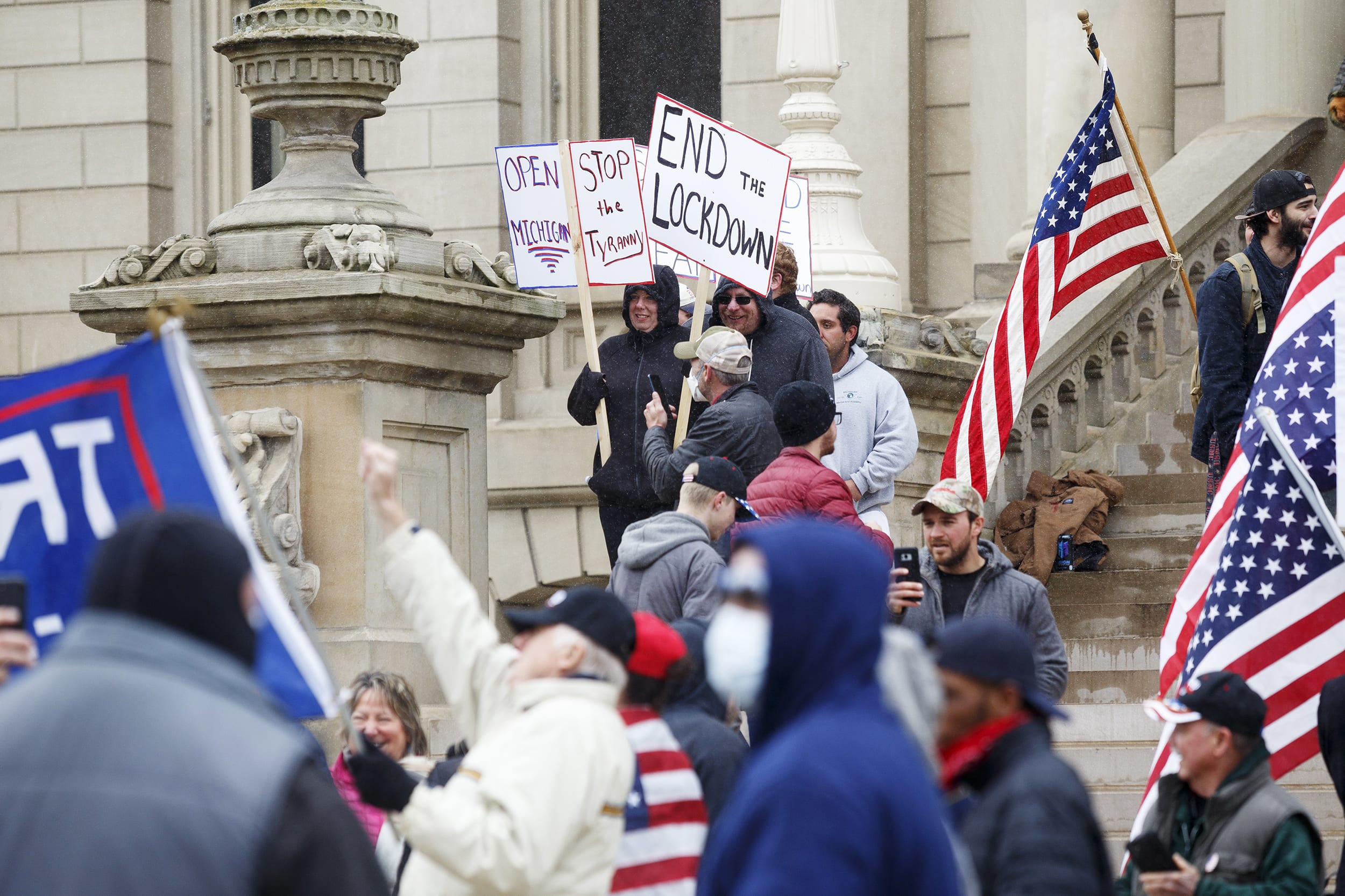 Image: Michigan Conservative Coalition Holds Vehicle Rally Calling For Opening Of State's Economy