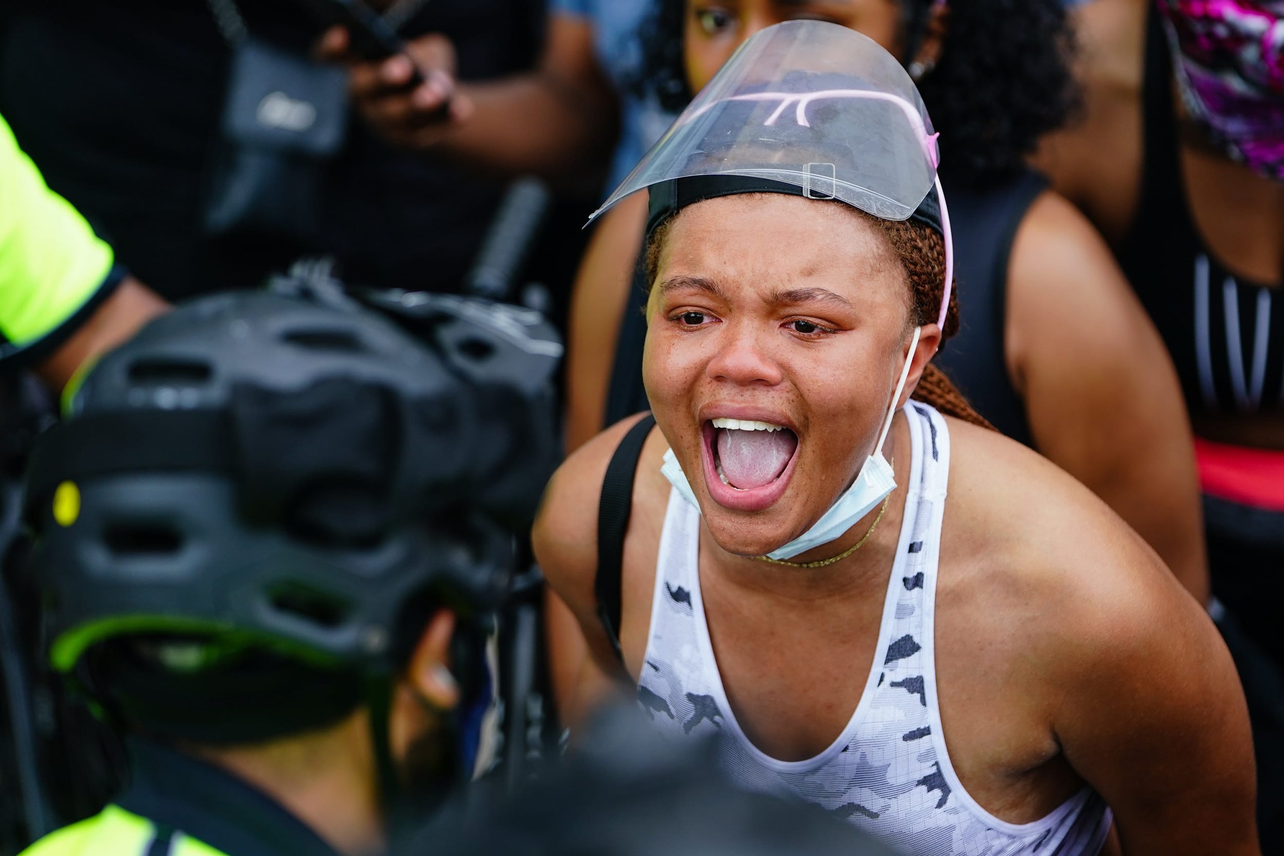 Image: Protests outside the CNN Center in Atlanta