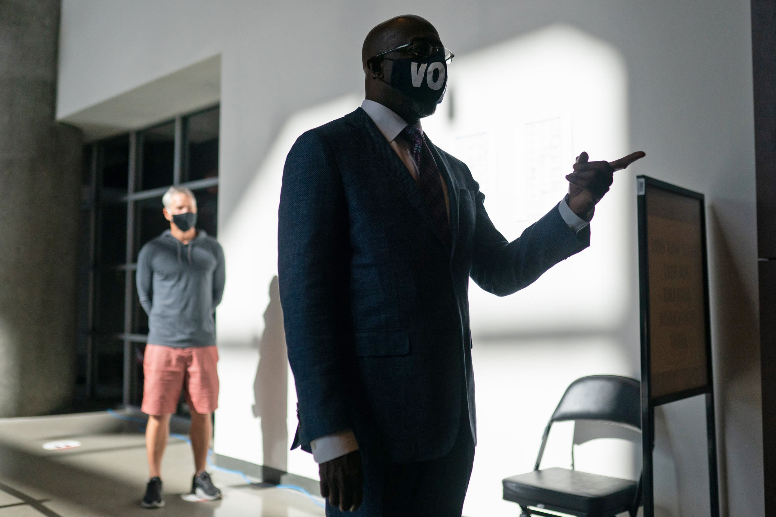 Image: Democratic Senate Candidate Rev. Raphael Warnock Casts Early Vote In Atlanta