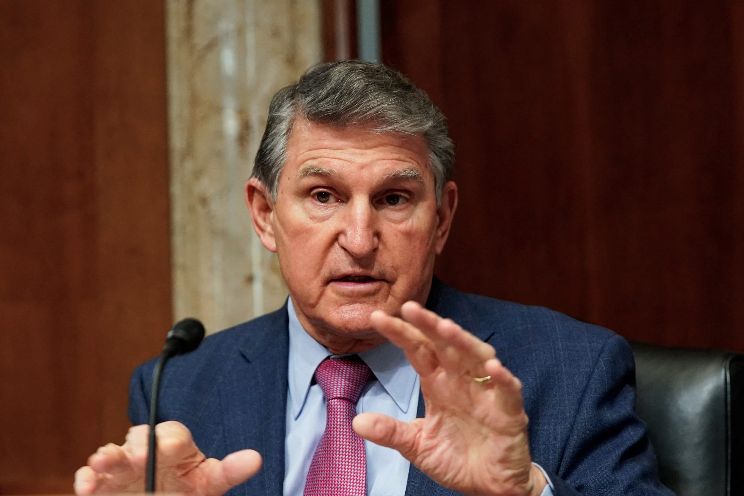 Image: Sen. Joe Manchin, D-W.Va., during a hearing on Capitol Hill on Feb. 1, 2022.