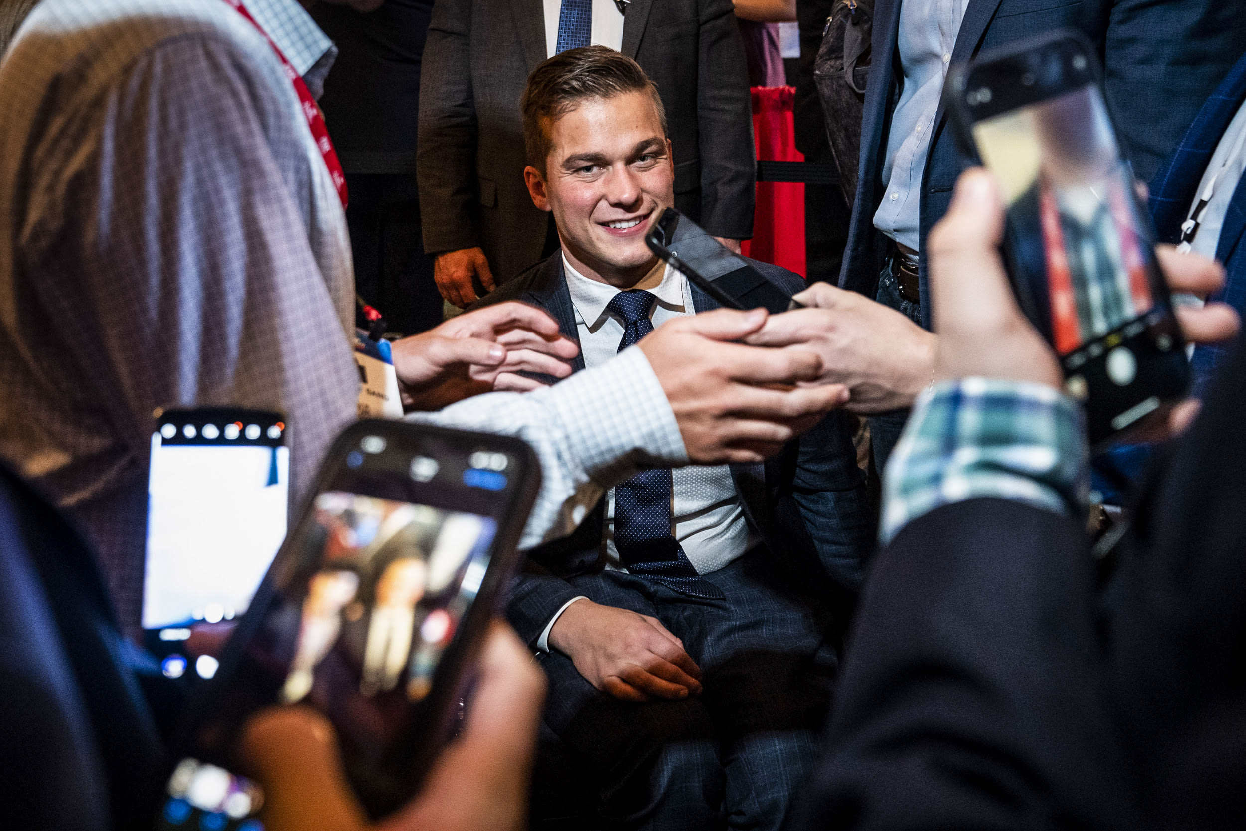 Rep. Madison Cawthorn, R-N.C., attends the Conservative Political Action Conference on Feb. 25, 2022, in Orlando, Fla.