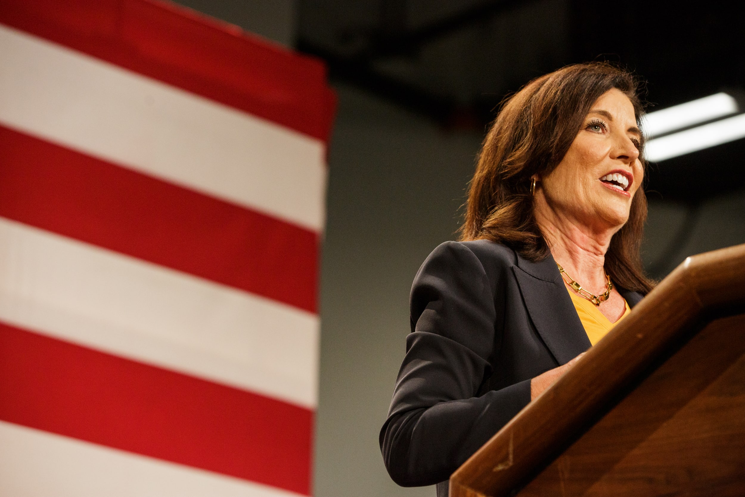 New York Gov. Kathy Hochul speaks at a campaign rally in Brooklyn, N.Y., on Nov. 5, 2022.