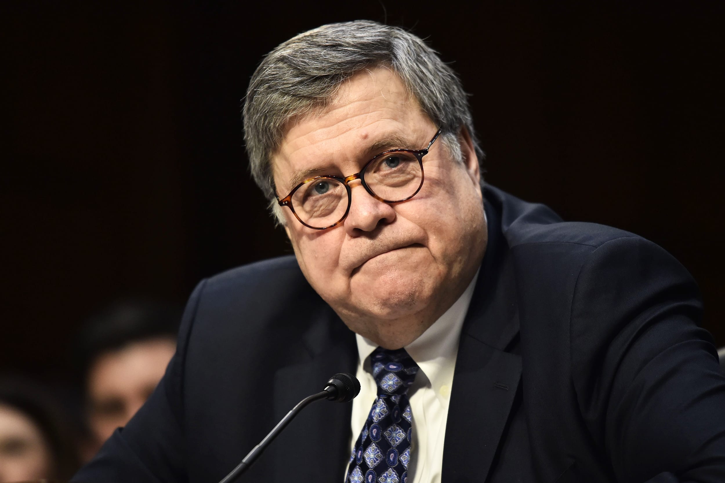 In this file photo taken on January 15, 2019, William Barr, then US Attorney General nominee, testifies during a Senate Judiciary Committee confirmation hearing on Capitol Hill in Washington, DC. - Special Counsel Robert Mueller has concluded his investigation into Russian election meddling and submitted a report, US Attorney General Bill Barr announced Friday, March 22, 2019, closing a nearly two-year investigation focused on President Donald Trump and his 2016 campaign. What the report says is confidential, but Barr wrote in a letter to Congress that he might be able to summarize its "principal" conclusions "this weekend."