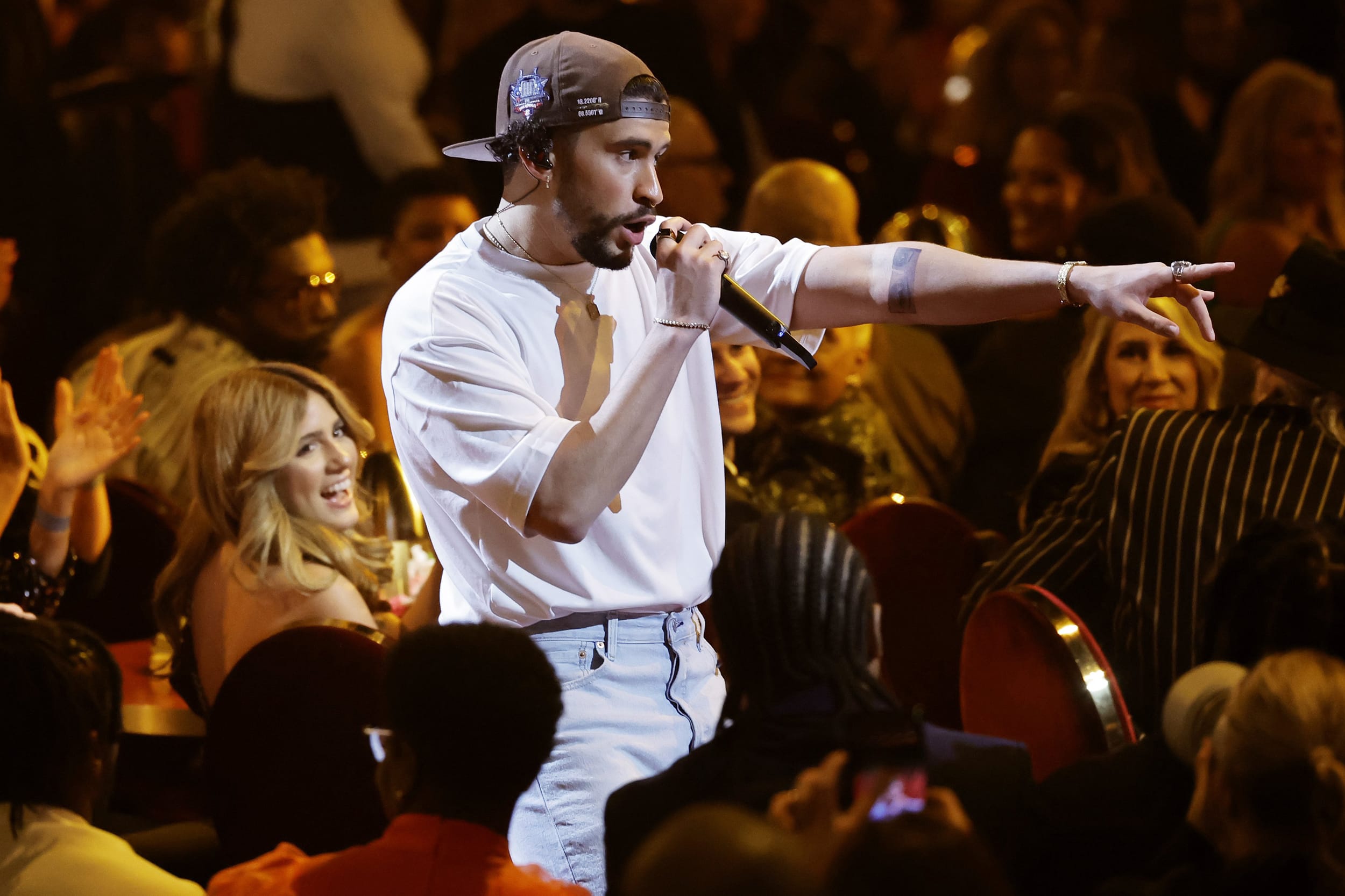 Bad Bunny performs during the 65th GRAMMY Awards at Crypto.com Arena on Feb. 5, 2023 in Los Angeles