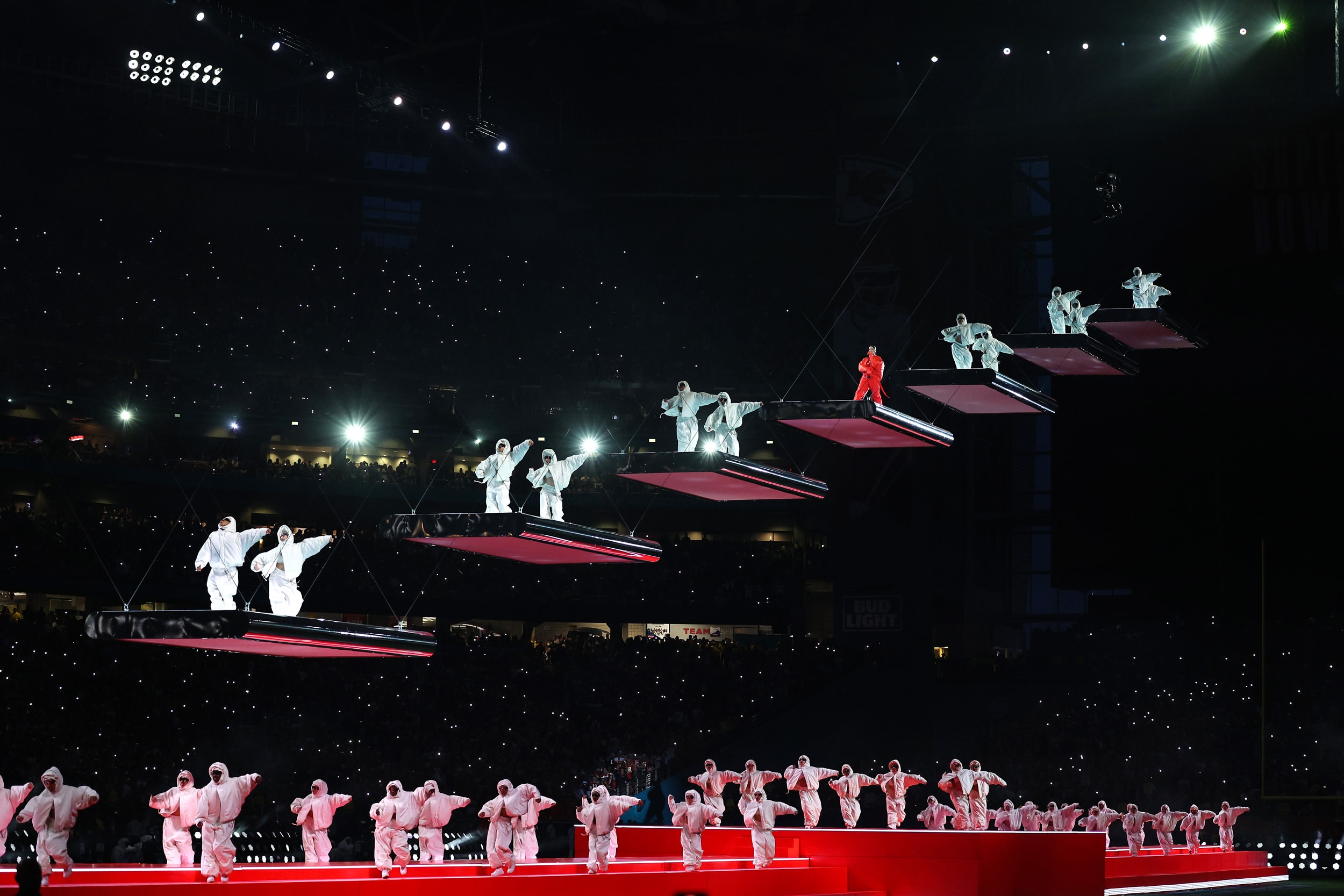 Rihanna performs during the Super Bowl LVII halftime show on Feb. 12, 2023, in Glendale, Ariz.