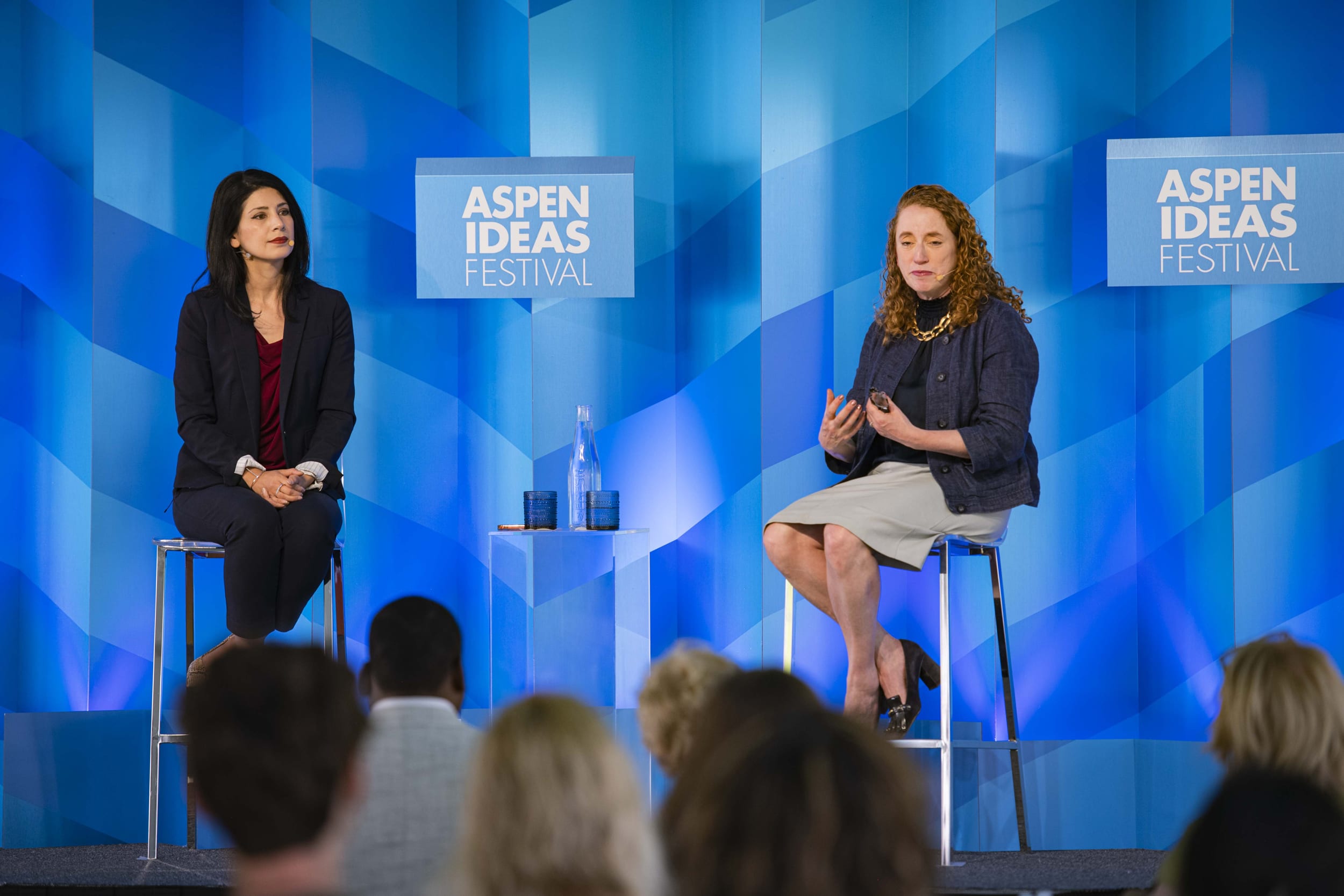 Author and professor Mary Anne Franks moderates a discussion with Susan Nossel, CEO of PEN America.