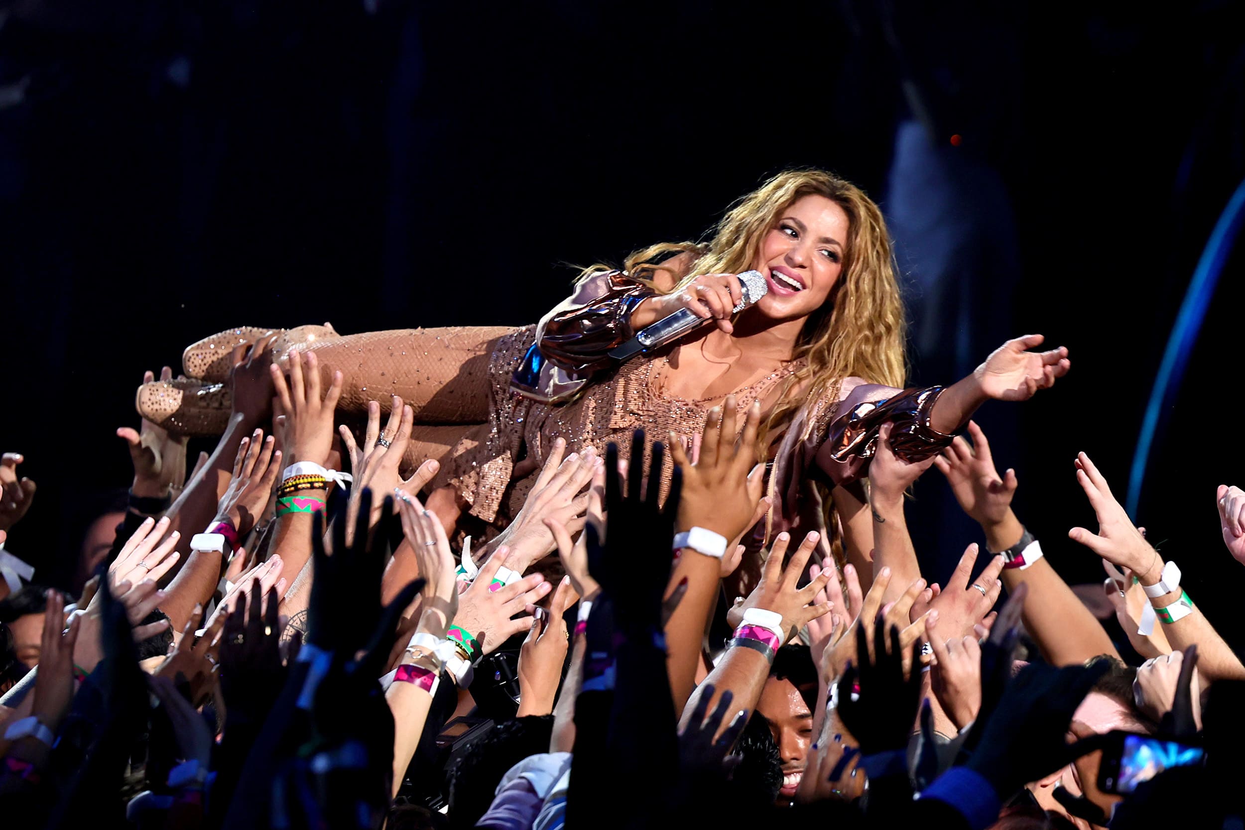 Shakira performs during the 2023 MTV Video Music Awards at Prudential Center on September 12, 2023 in Newark, New Jersey.