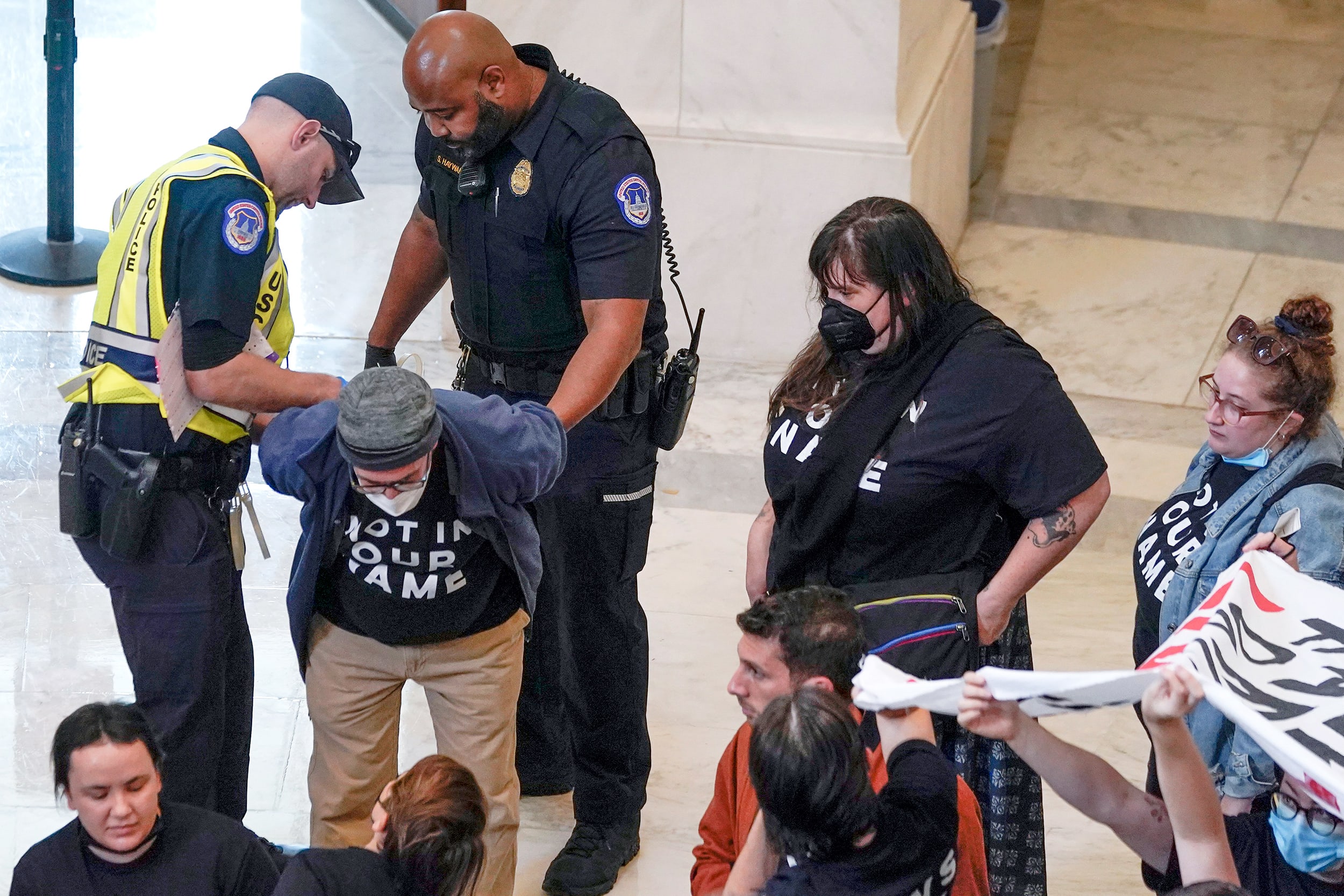 arrest israel hamas war rally dc washington
