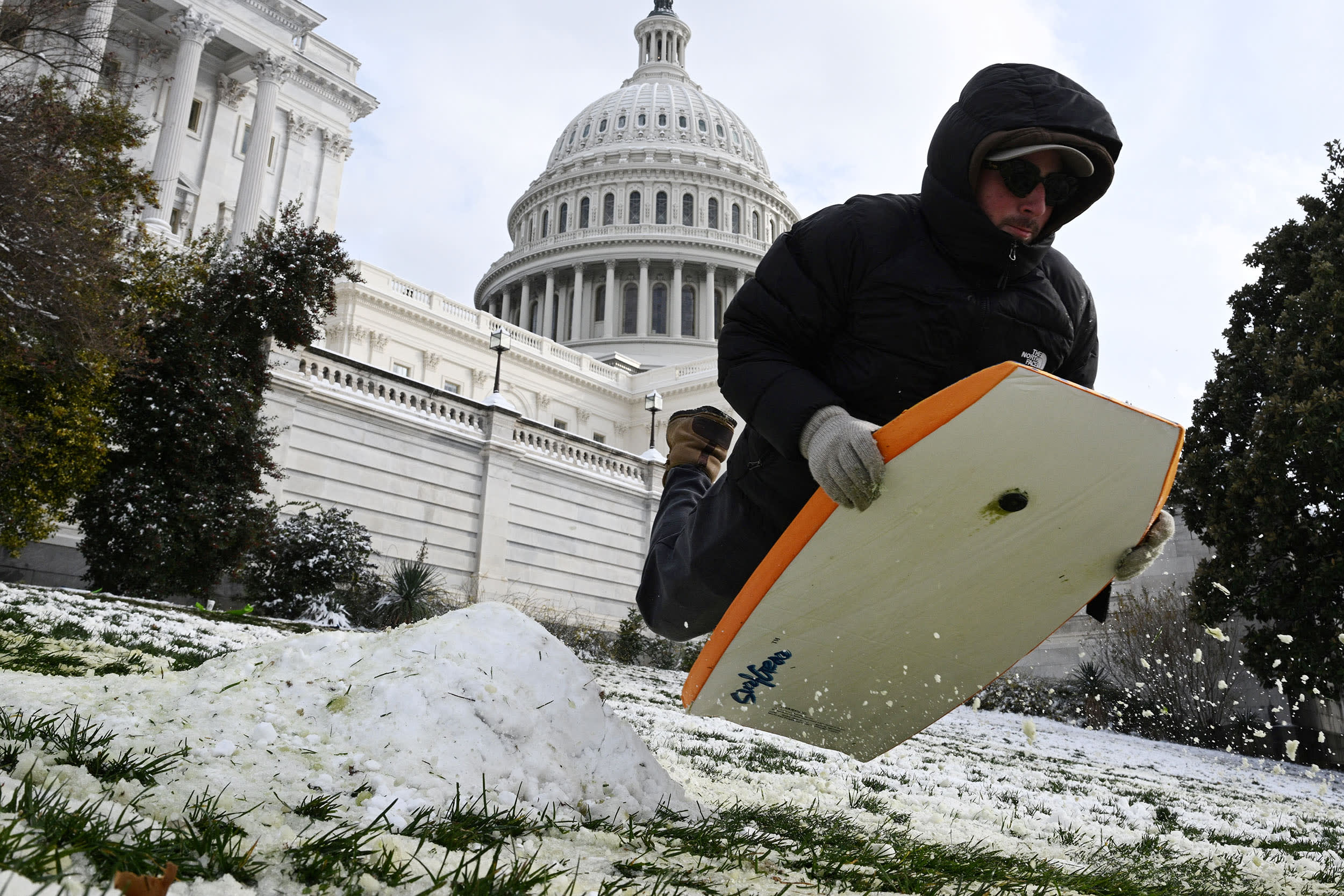 The Washington DC metro region received between 2 and 4 inches of snow on January 15, 2024.