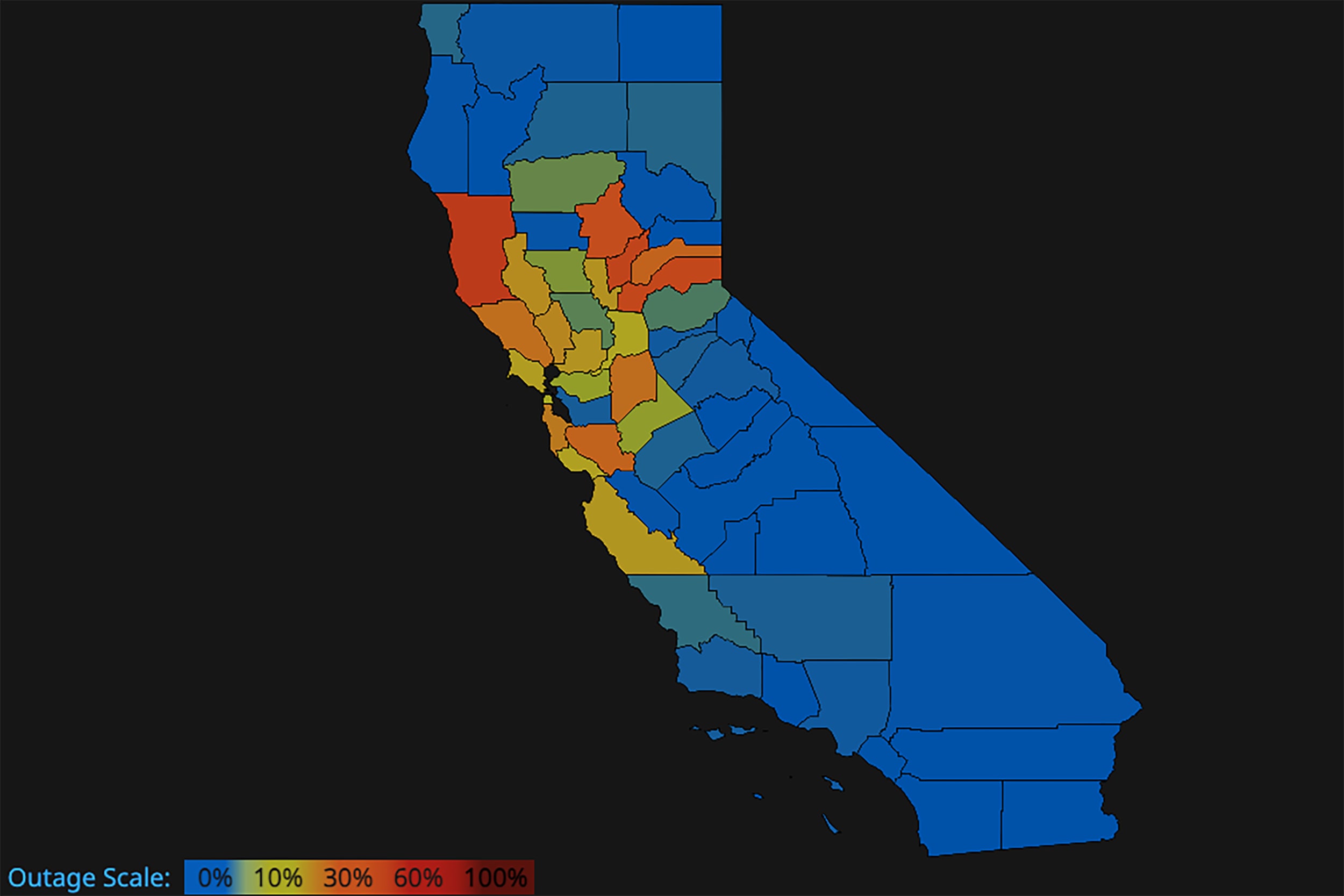 Power outage California 