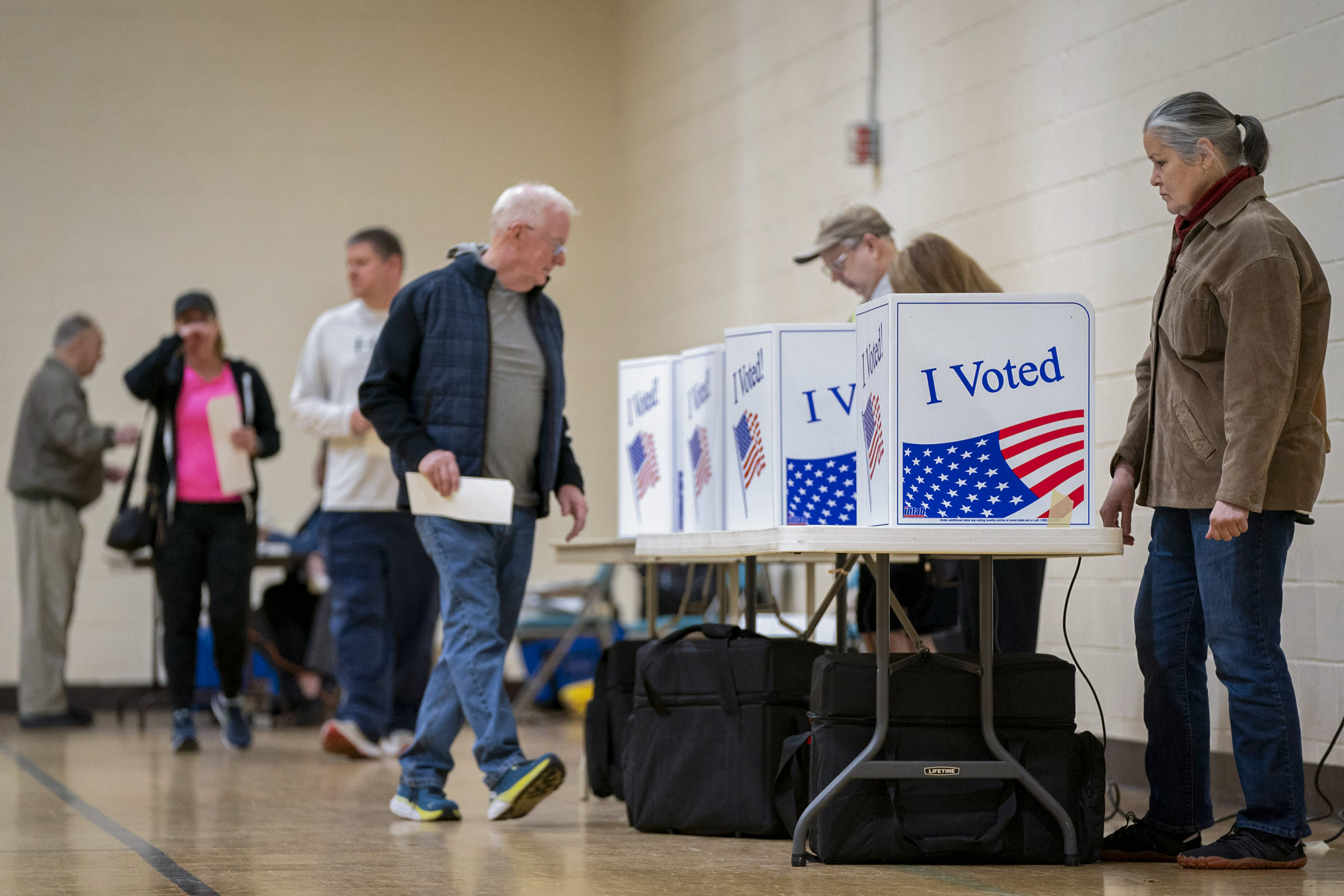 People vote during the South Carolina Republican presidential primary.