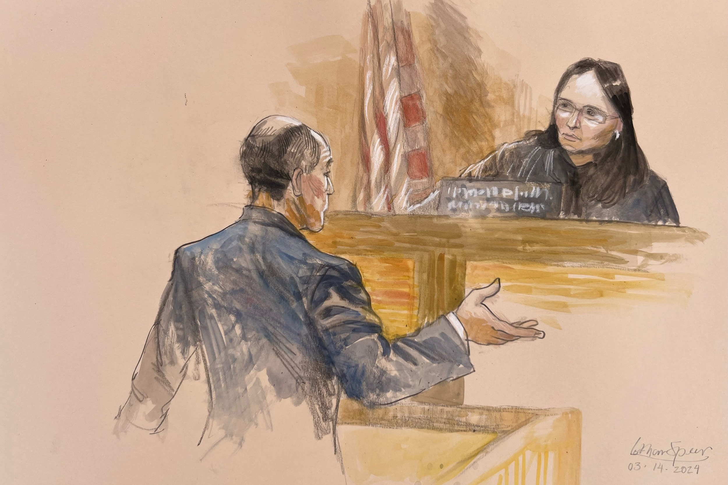Judge Aileen Cannon listens to arguments during a hearing for former President Donald Trump's classified documents case in Fort Pierce, Fla., on March 14, 2024.