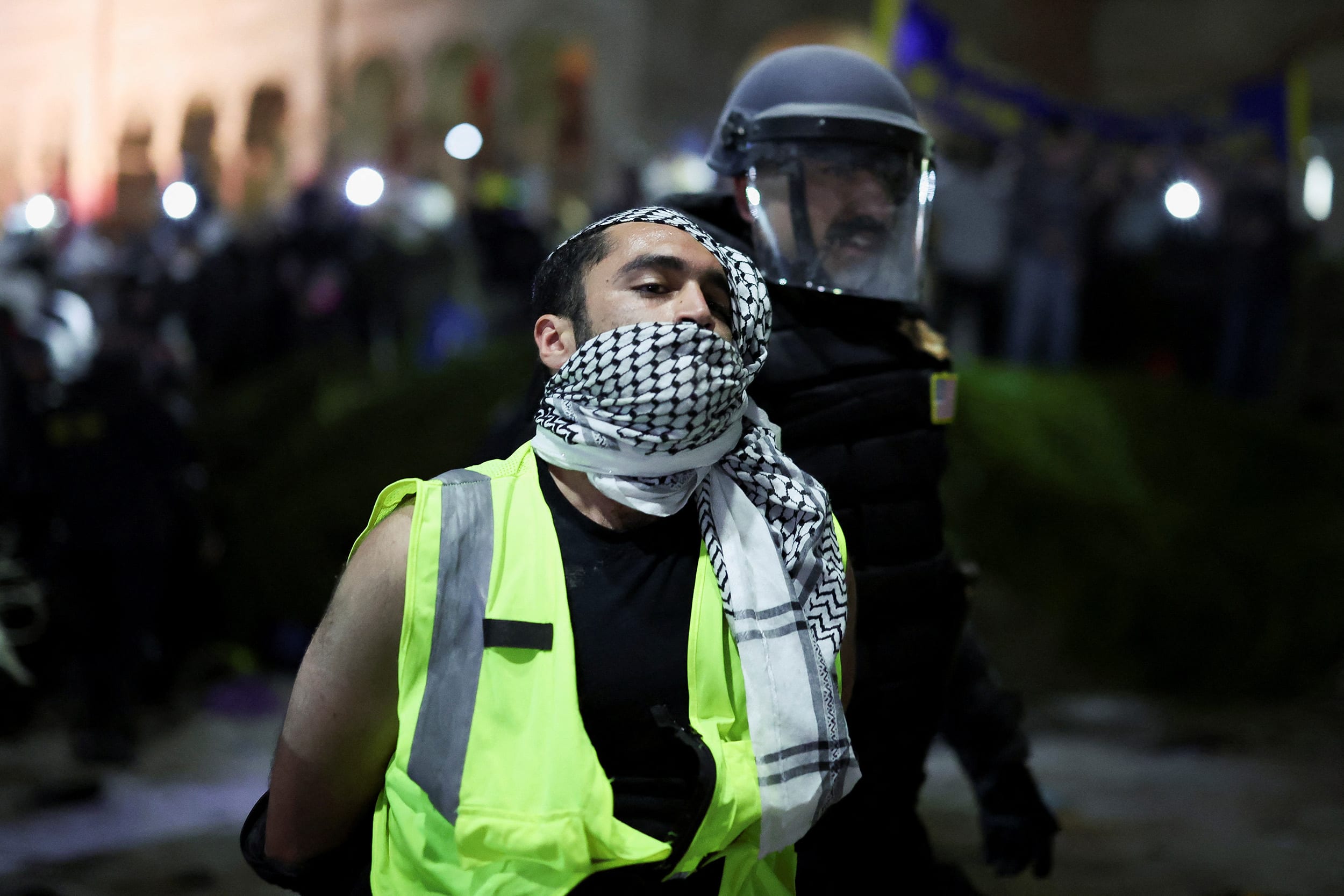 Protesters gather at the University of California Los Angeles