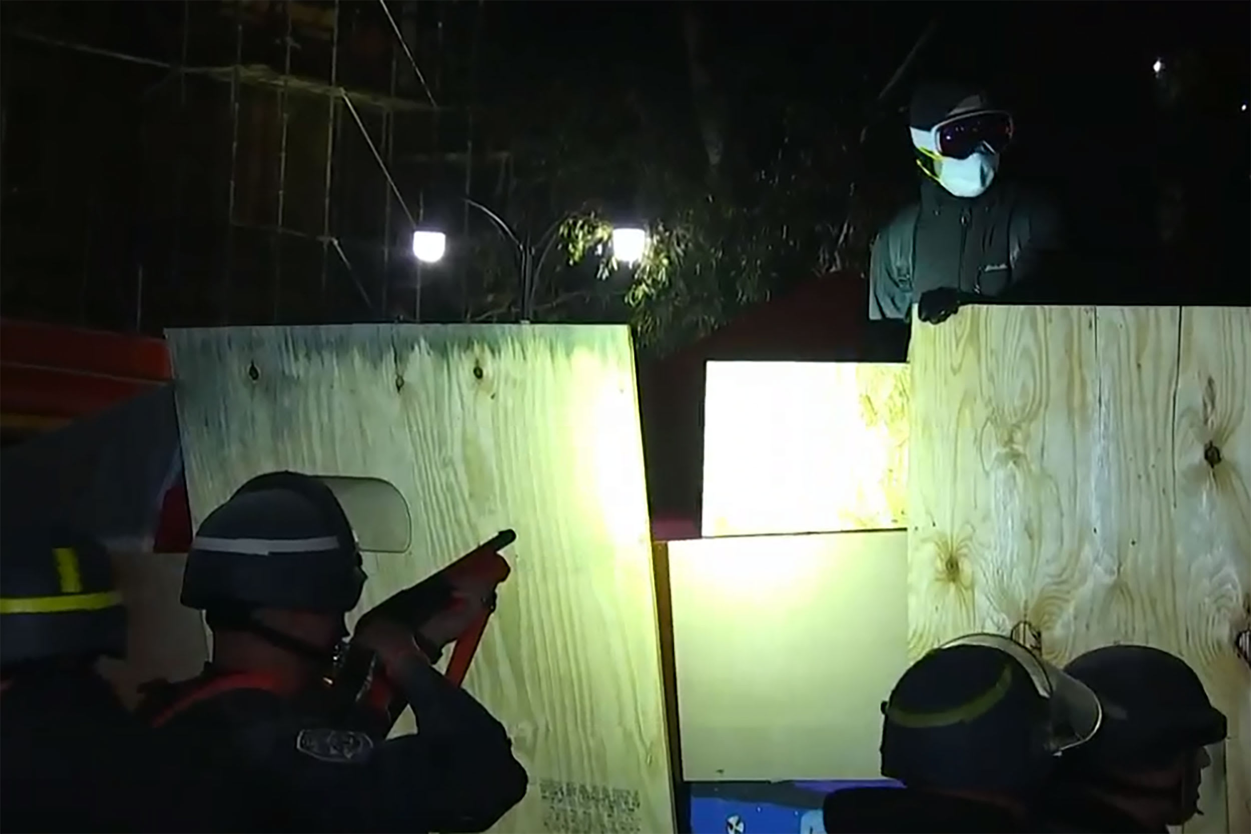 UCLA protesters clash with police officers