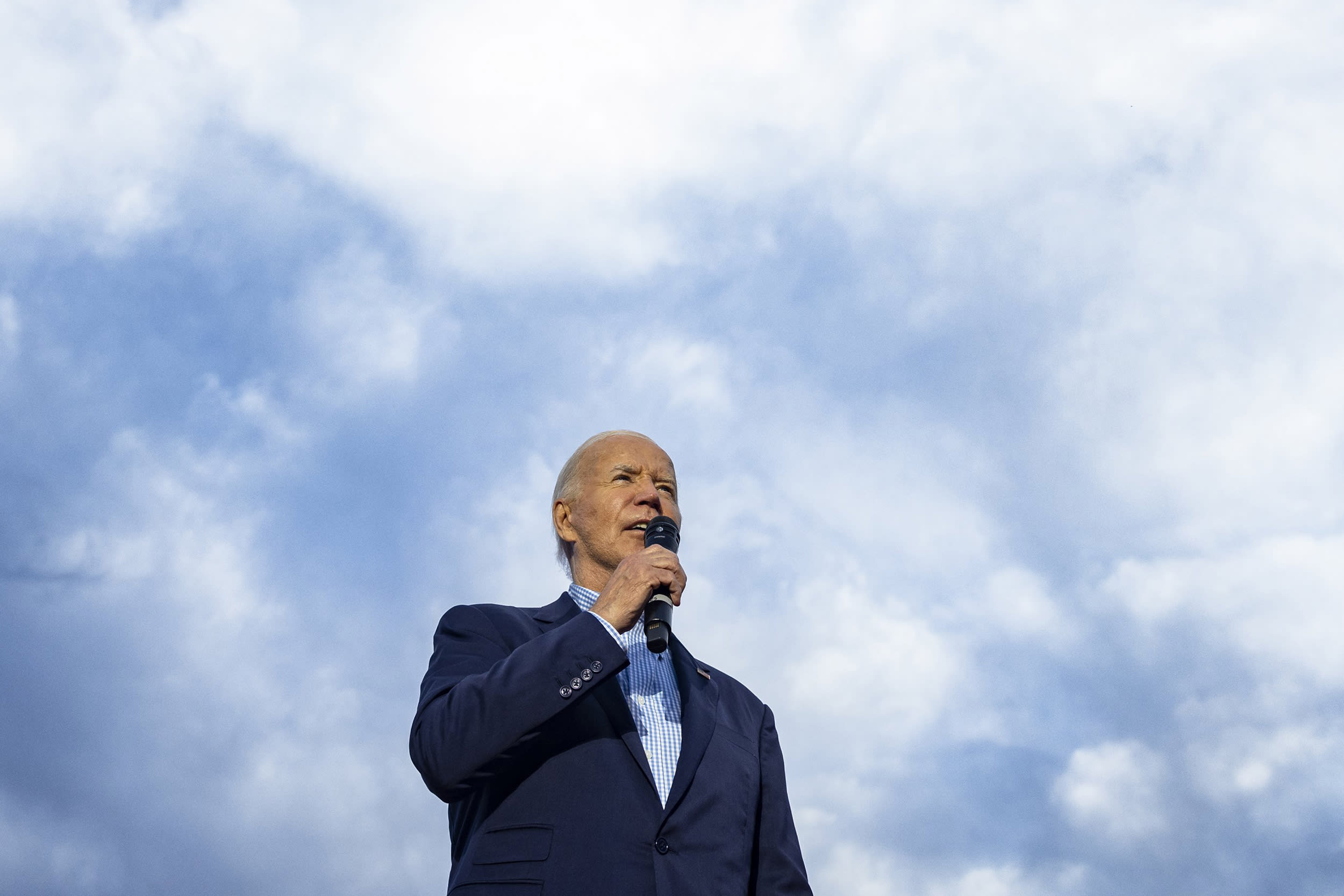 Joe Biden speaks during a 4th of July event on the South Lawn of the White House