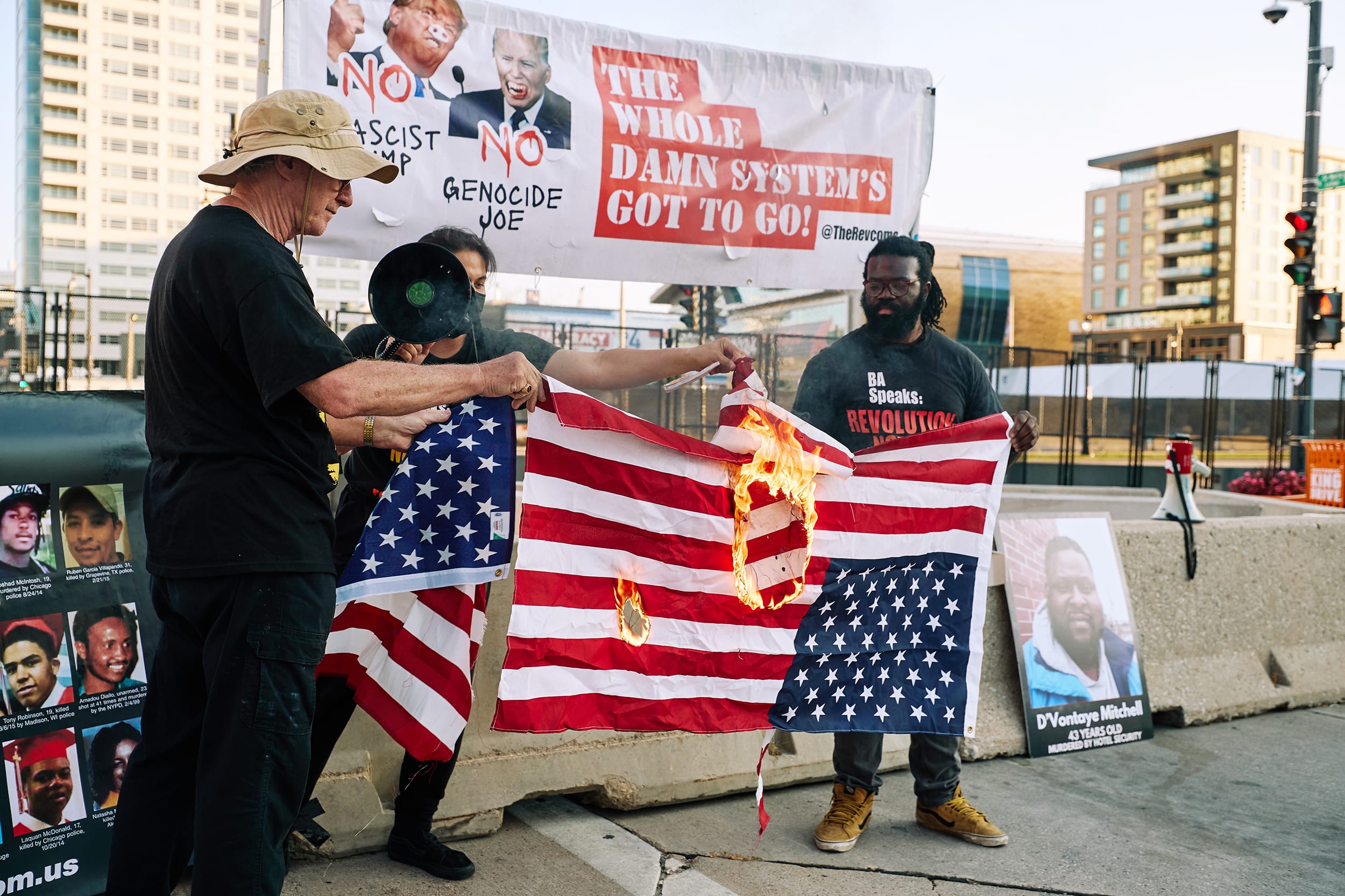 american flag burned politics political