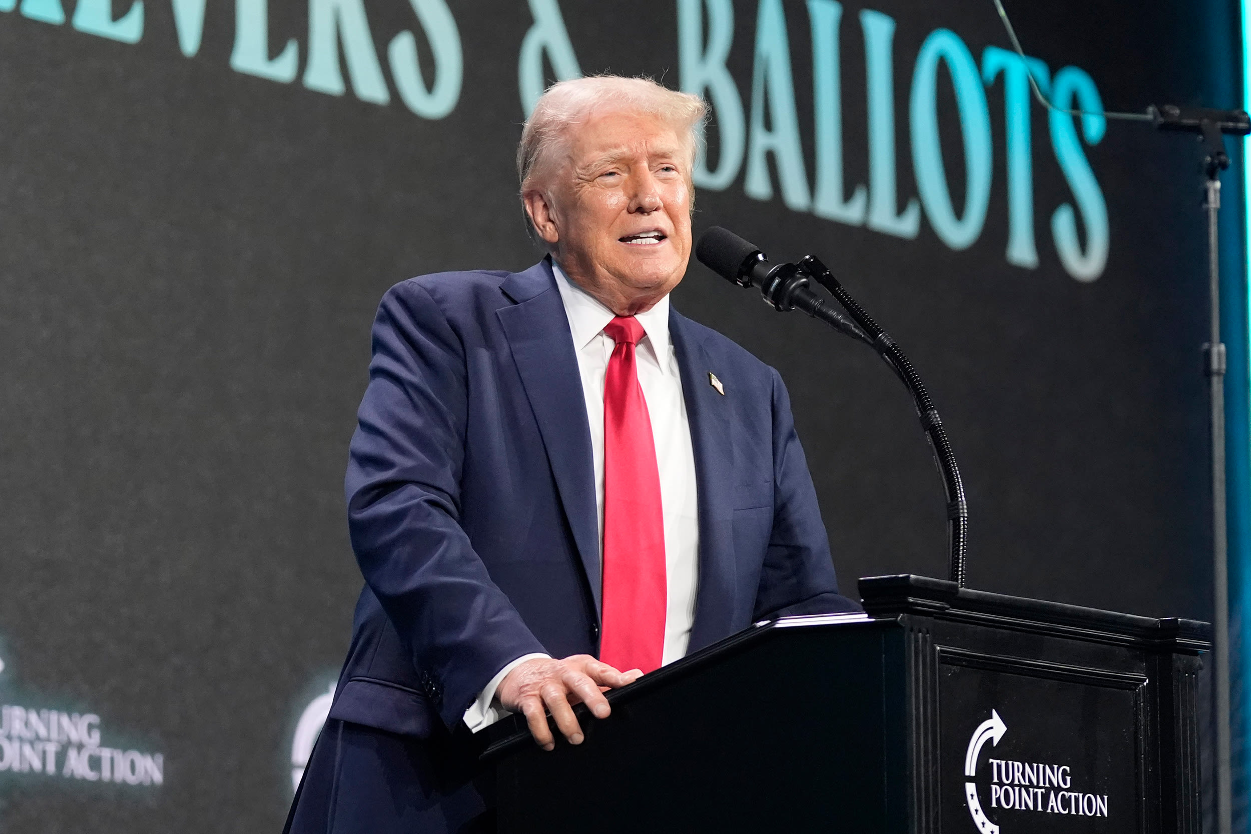Image: donald trump ear bandage removed 1st speech politics political politician