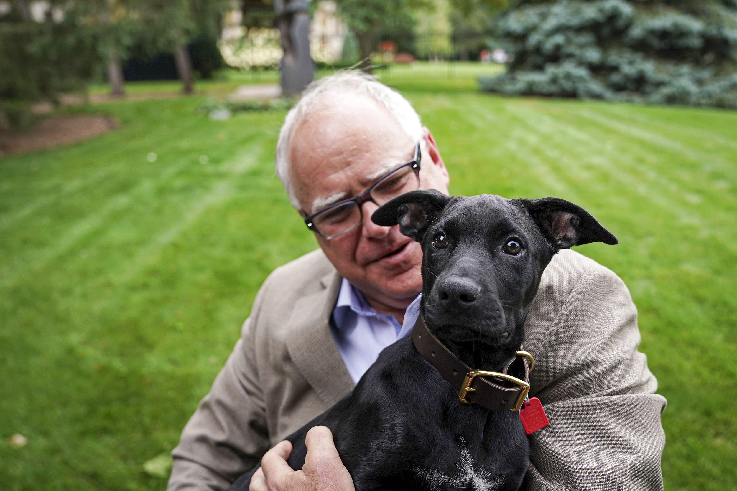 Tim Walz and Scout Walz.