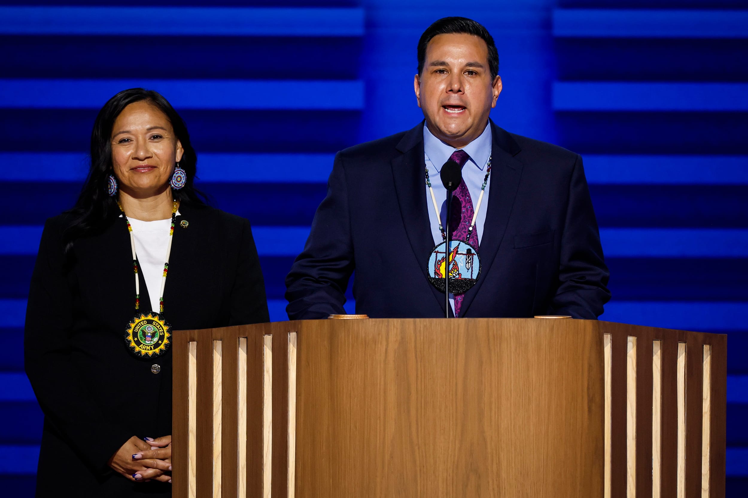Image: 2024 Democratic National Convention: Day 1 Lorrie Melchior Zach Pahmahmie 